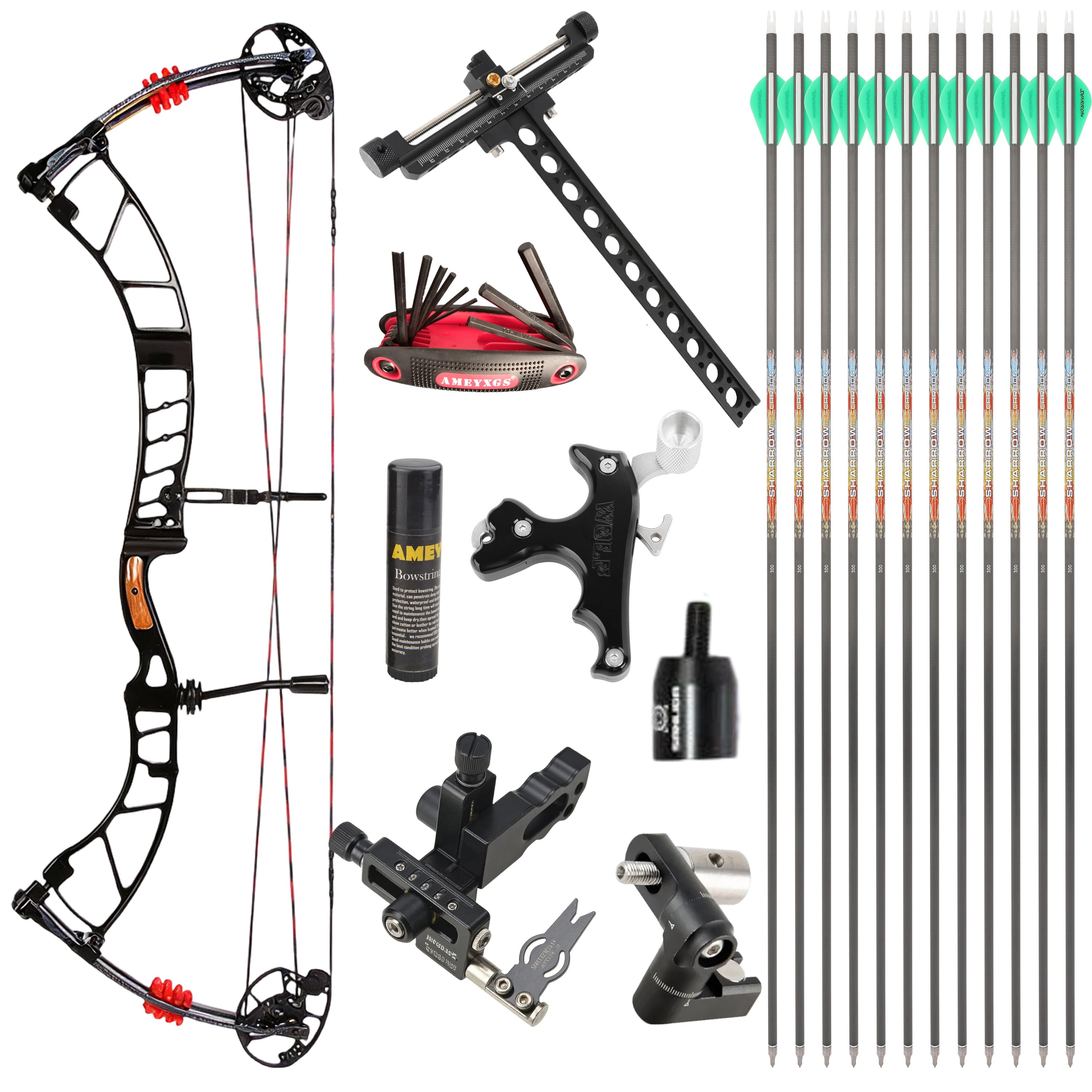 SANLIDA 50-60lbs Competitive Compound Bow Kit Hunting Archery