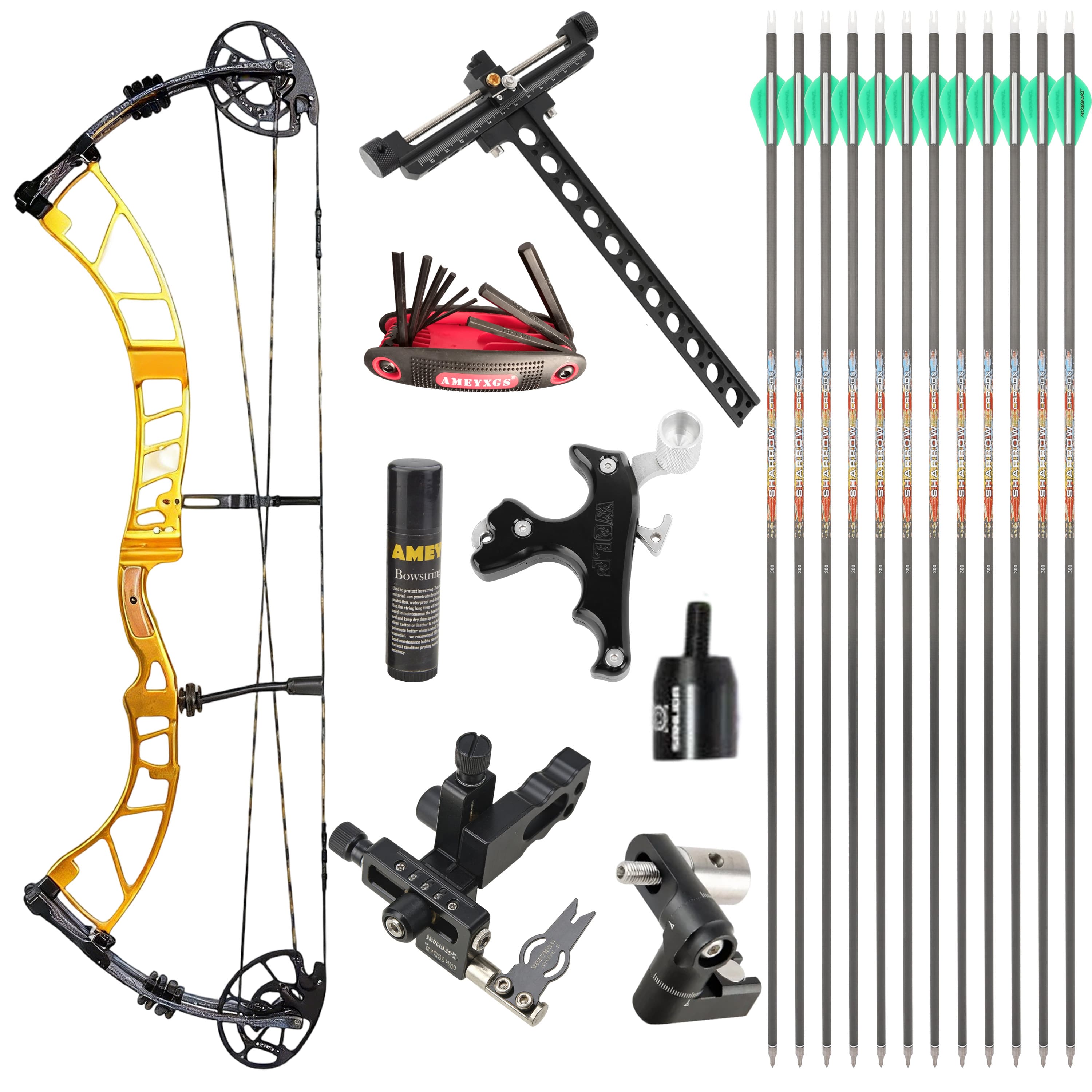 SANLIDA 50-60lbs Competitive Compound Bow Kit Hunting Archery