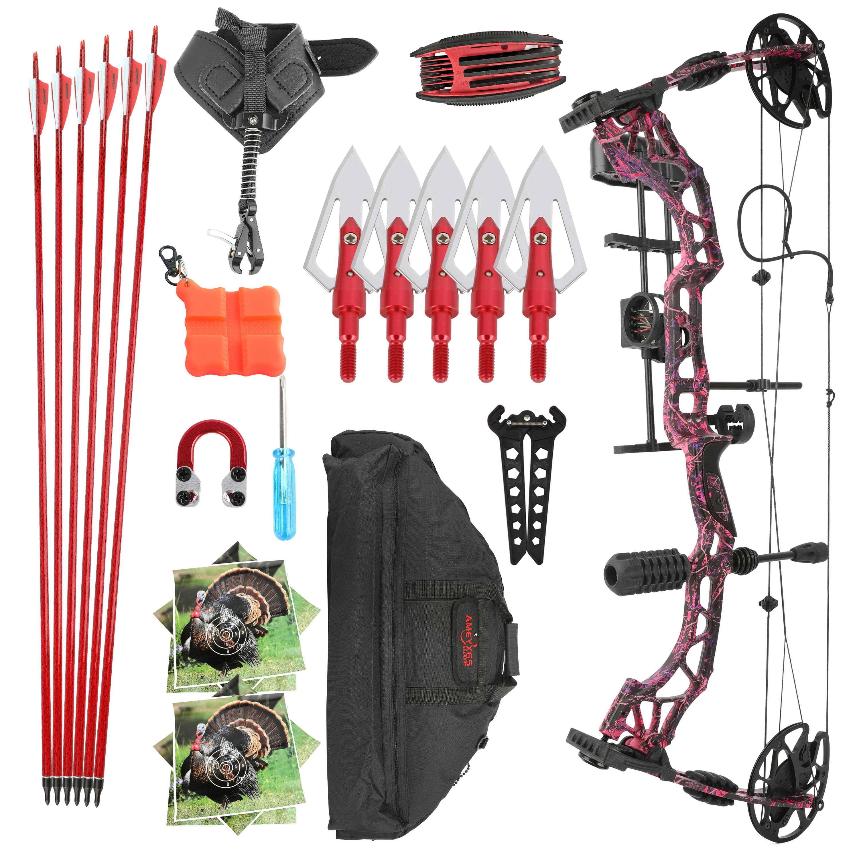 KAIMEI Compound Bow Arrows Set 35-70lbs Archery Hunting