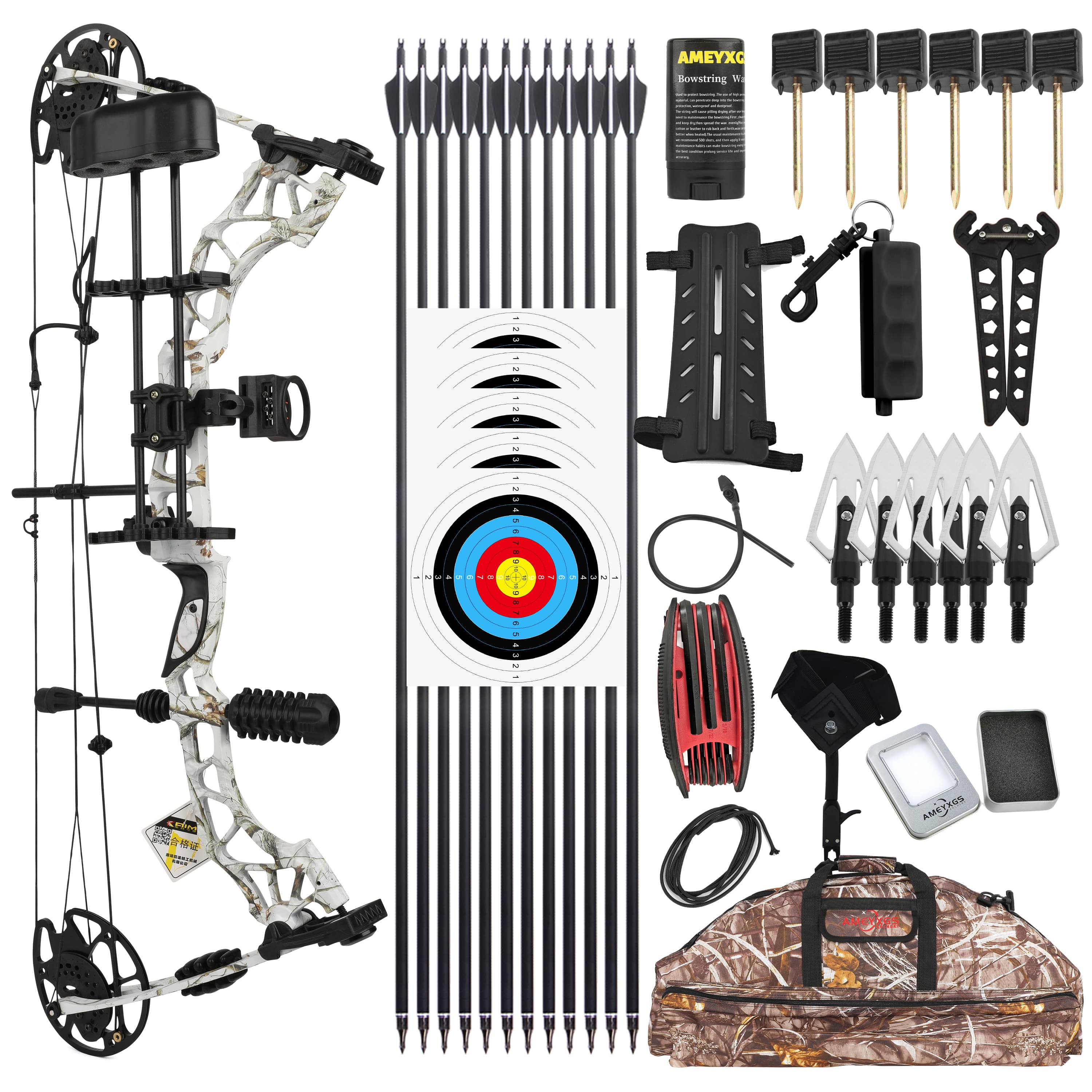 KAIMEI Compound Bow Arrows Set 35-70lbs Archery Hunting
