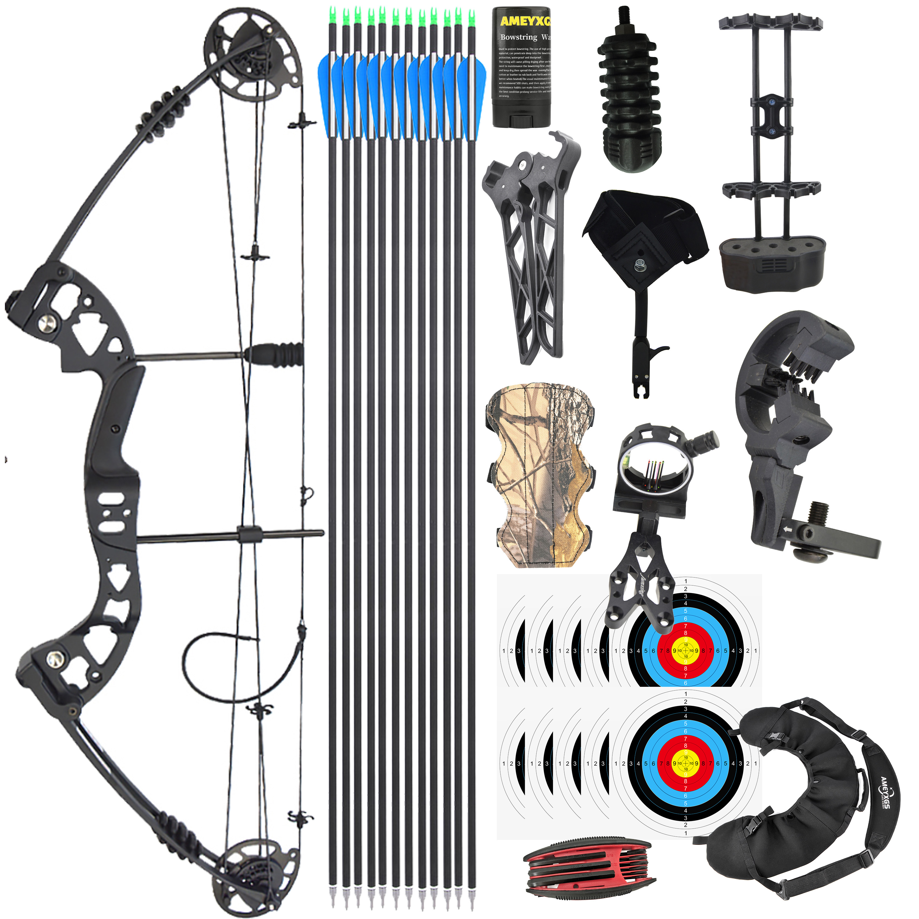 M131 Compound Bow Kit 30-55lbs Adjustable Hunting 310FPS
