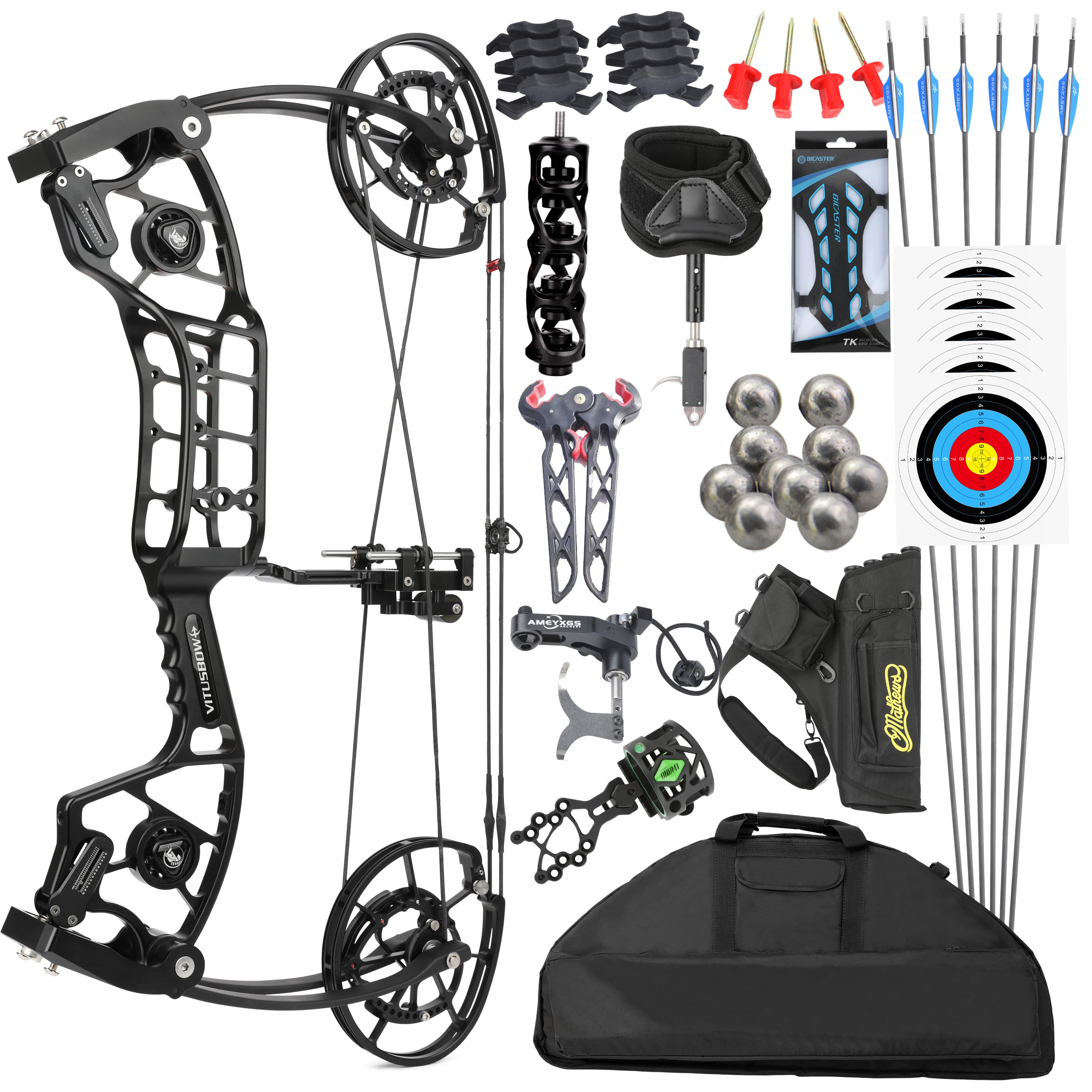 WITUSBOW MAX Dual-Use Compound Bow 30-80lbs Steel Ball & Arrow Shooting