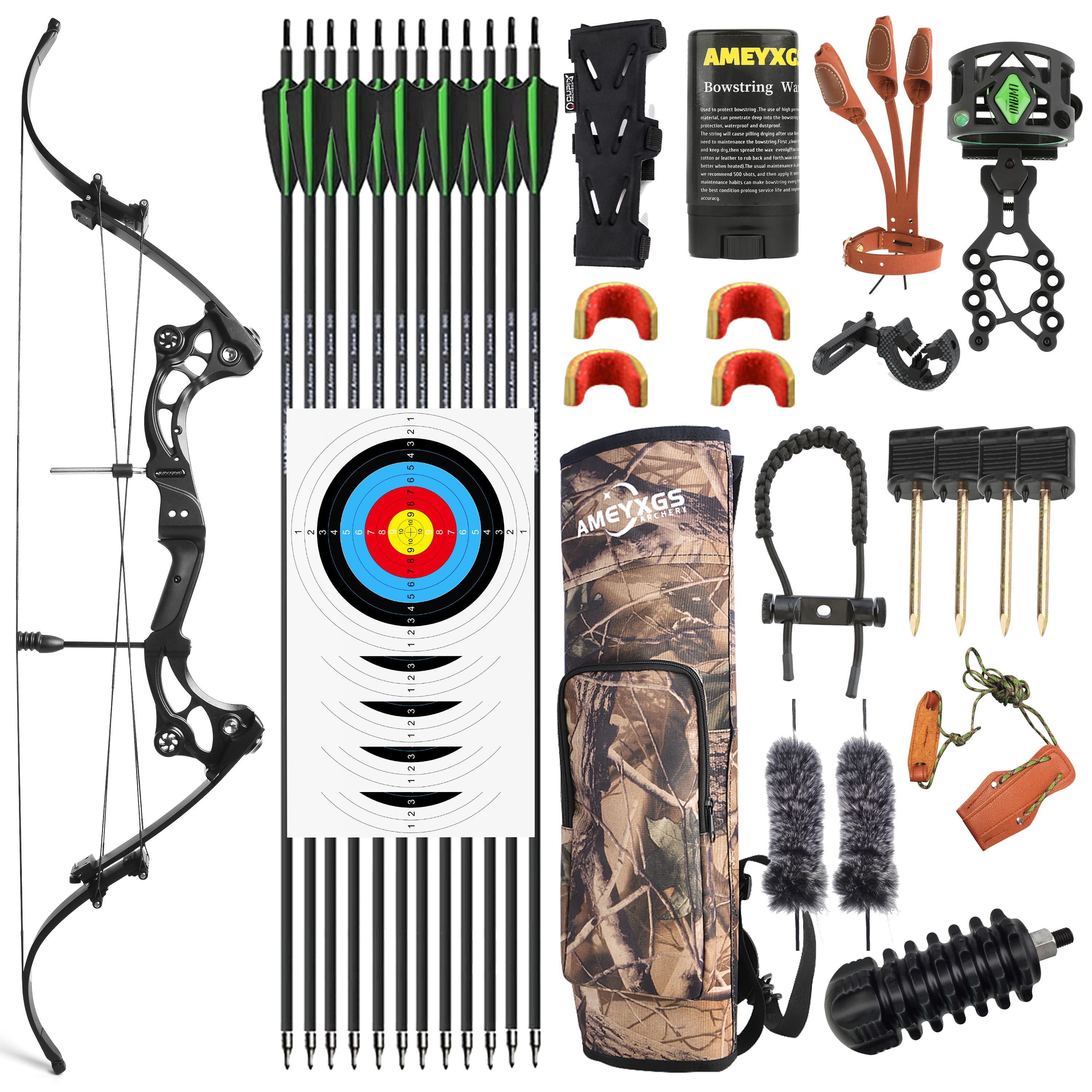 F164 Recurve Bow Hunting Fishing 320FPS Compound Archery Shooting