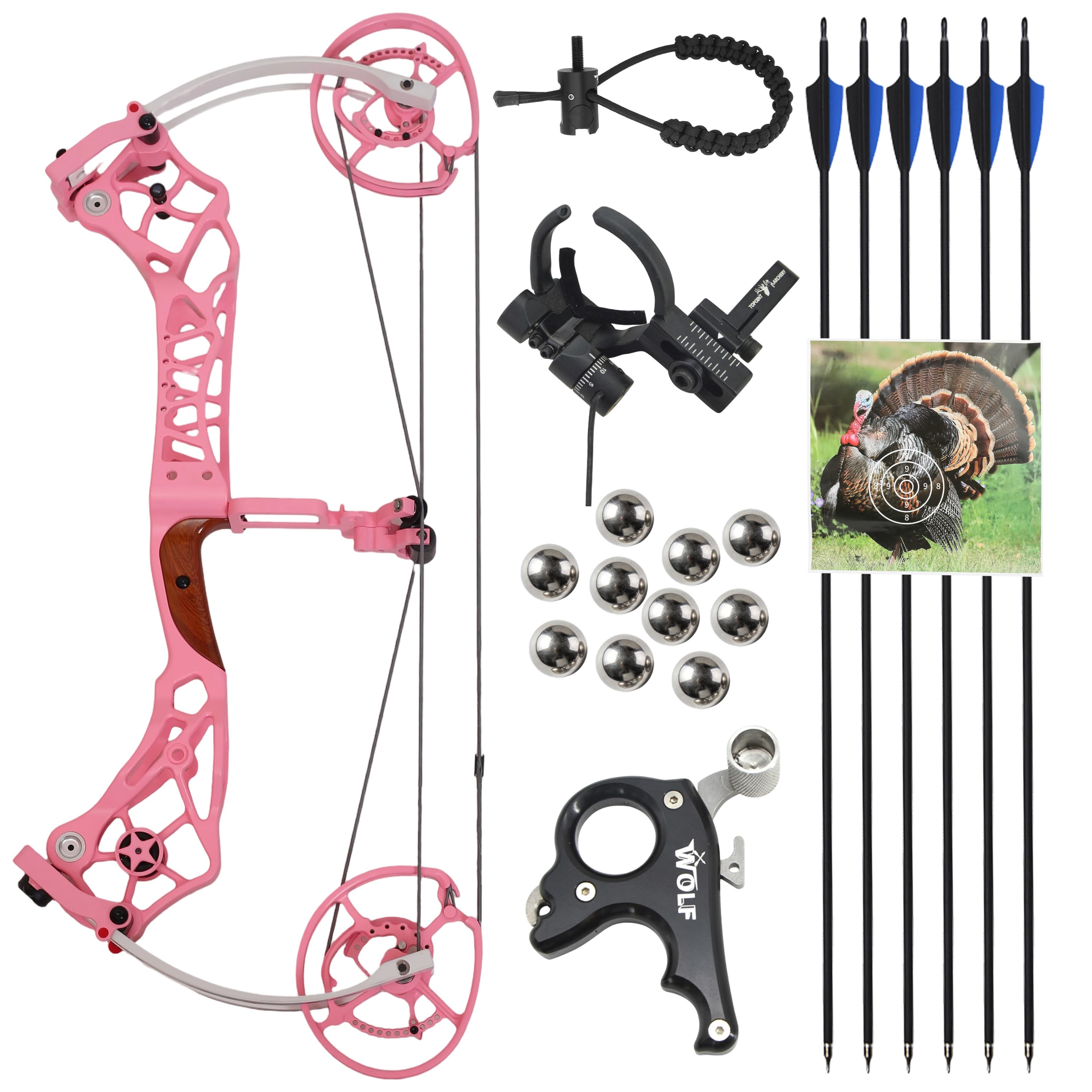 SHARROW 40-75lbs Compound Bow Kit Shooting Target Archery