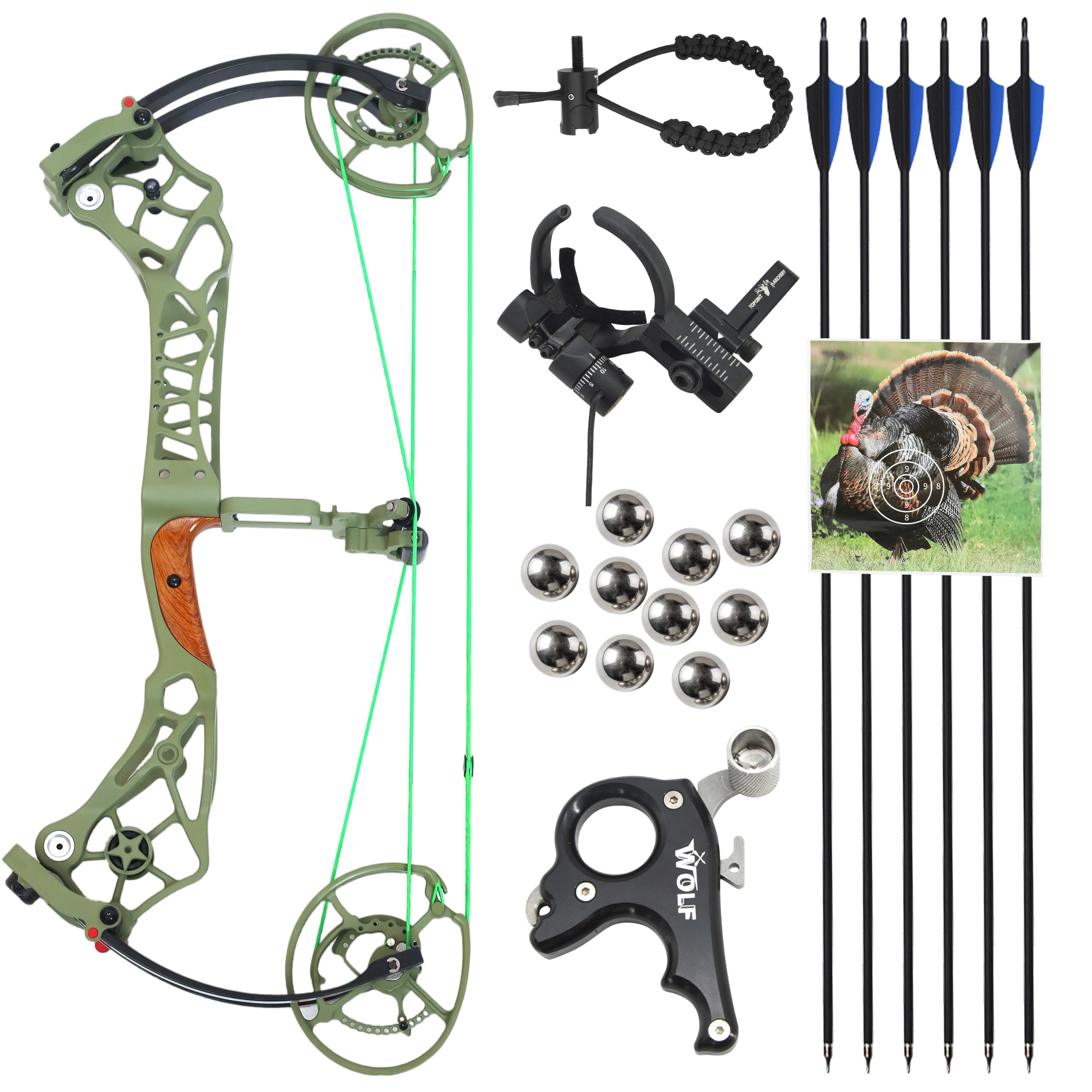 SHARROW 40-75lbs Compound Bow Kit Shooting Target Archery