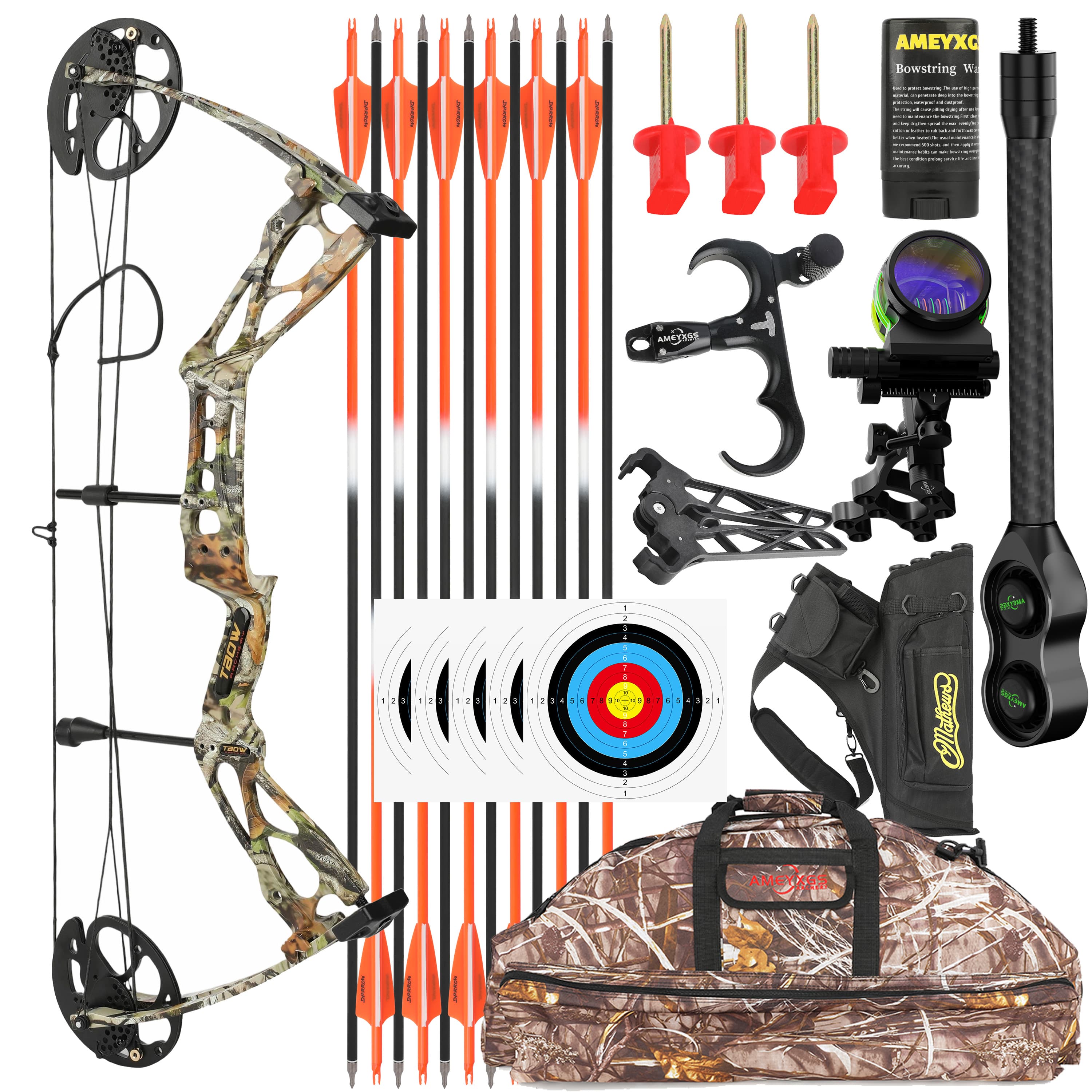 SHARROW Archery Compound Bow Kit M133 0–70LBS Hunting Shooting 