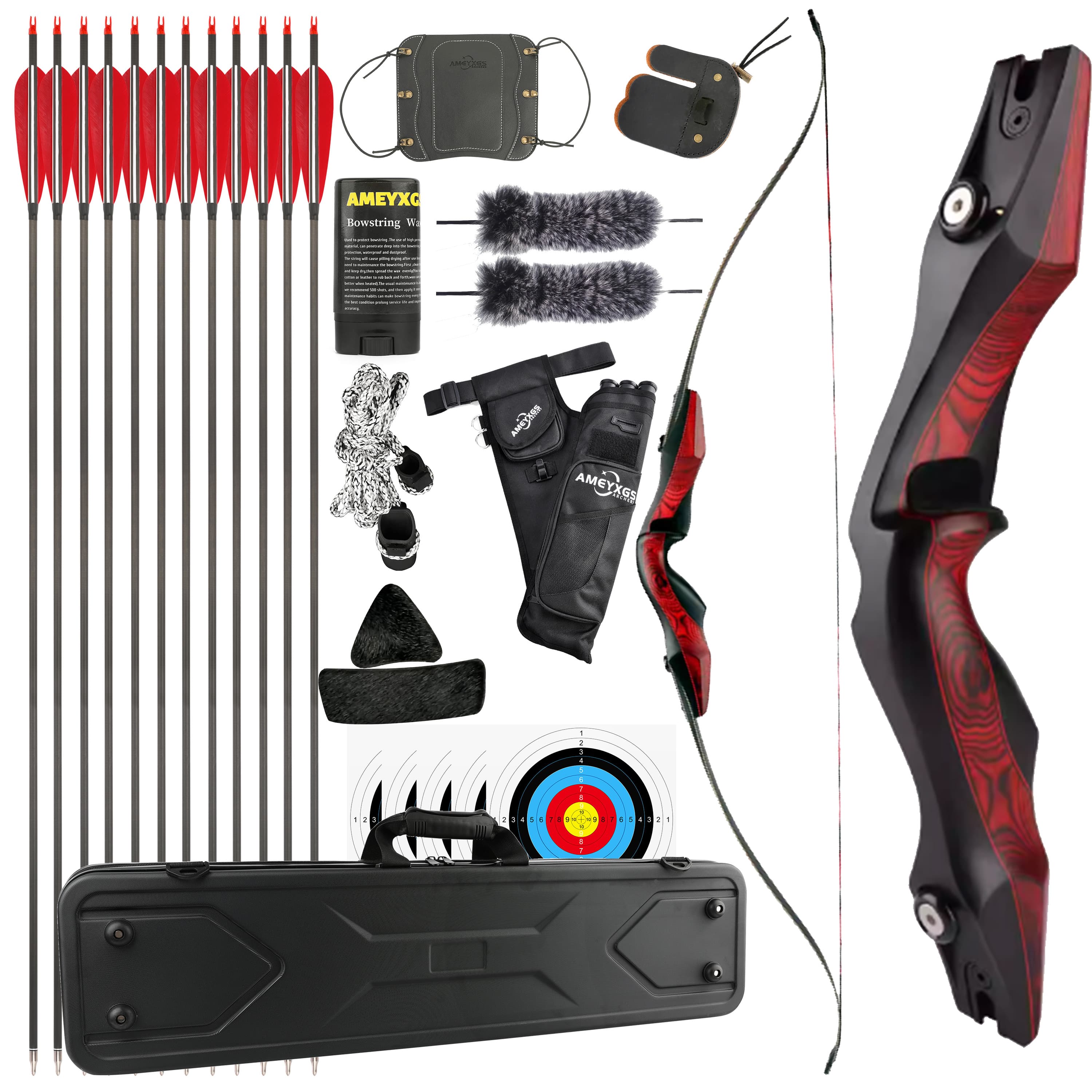 SHARROW Archery Recurve Bow 25-50LBS Shooting Target