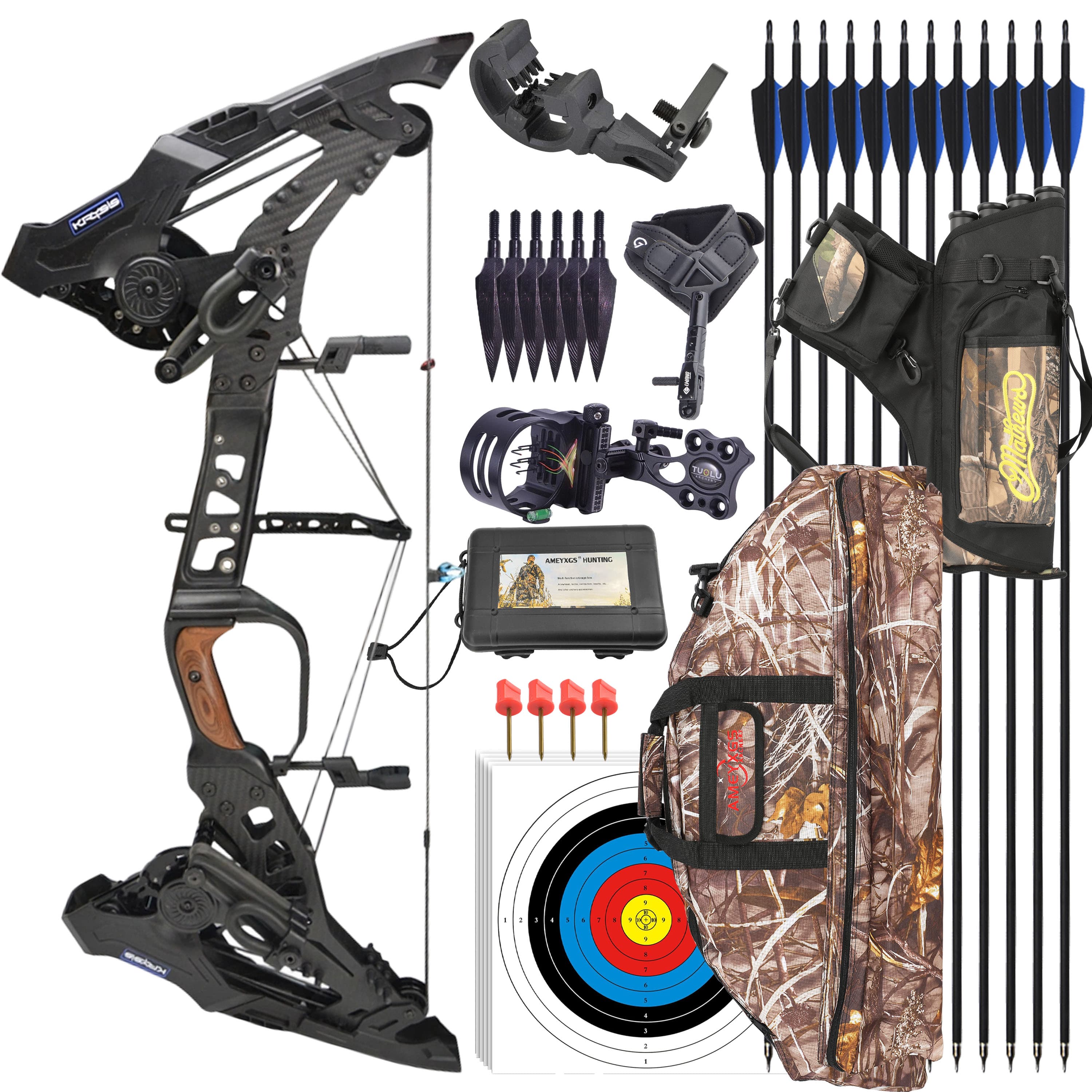 SHARROW Compound Bow Kit 21.5-80lbs Target Shooting Target Archery
