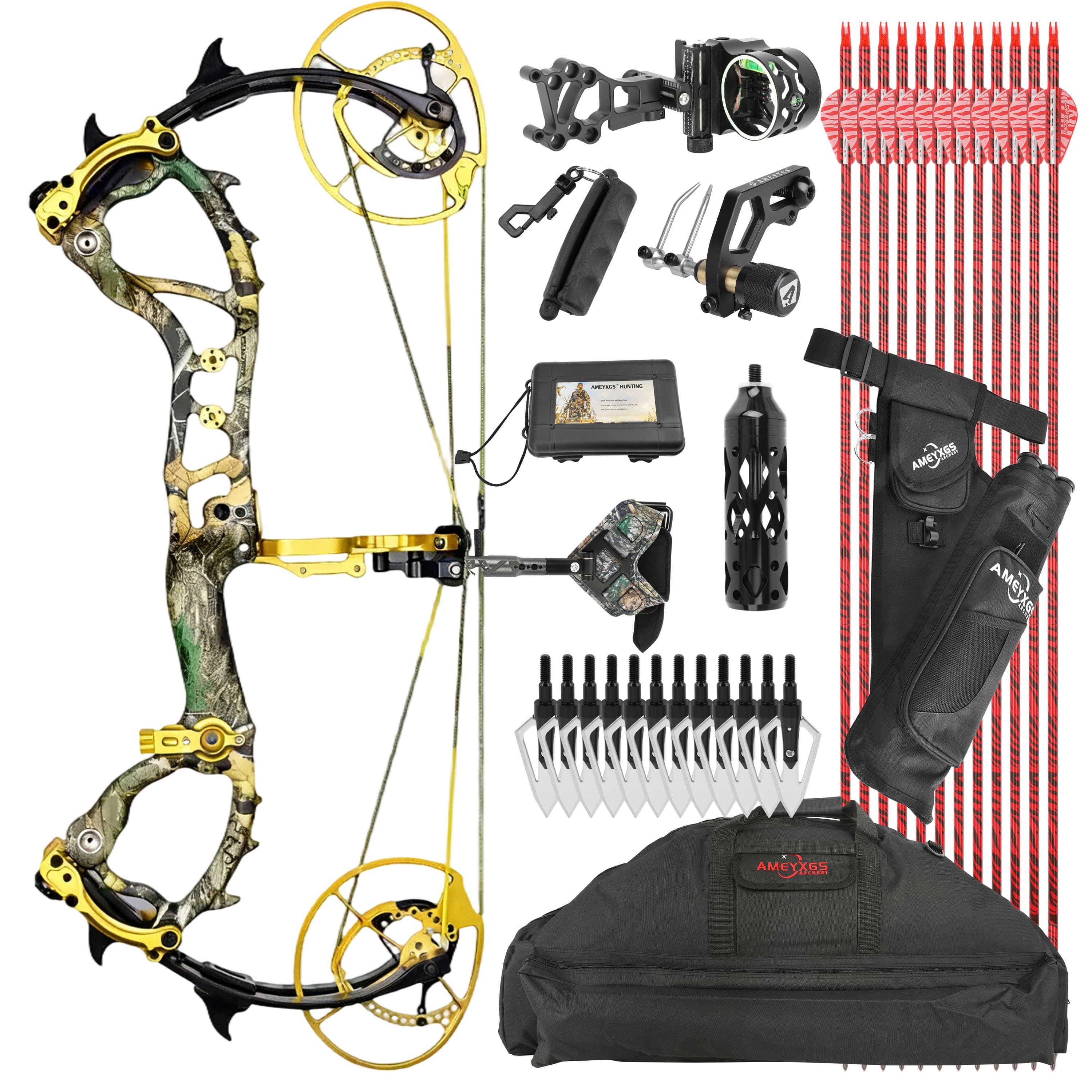 SHARROW Compound Bow Kit 50-70lbs Target Hunting Archery