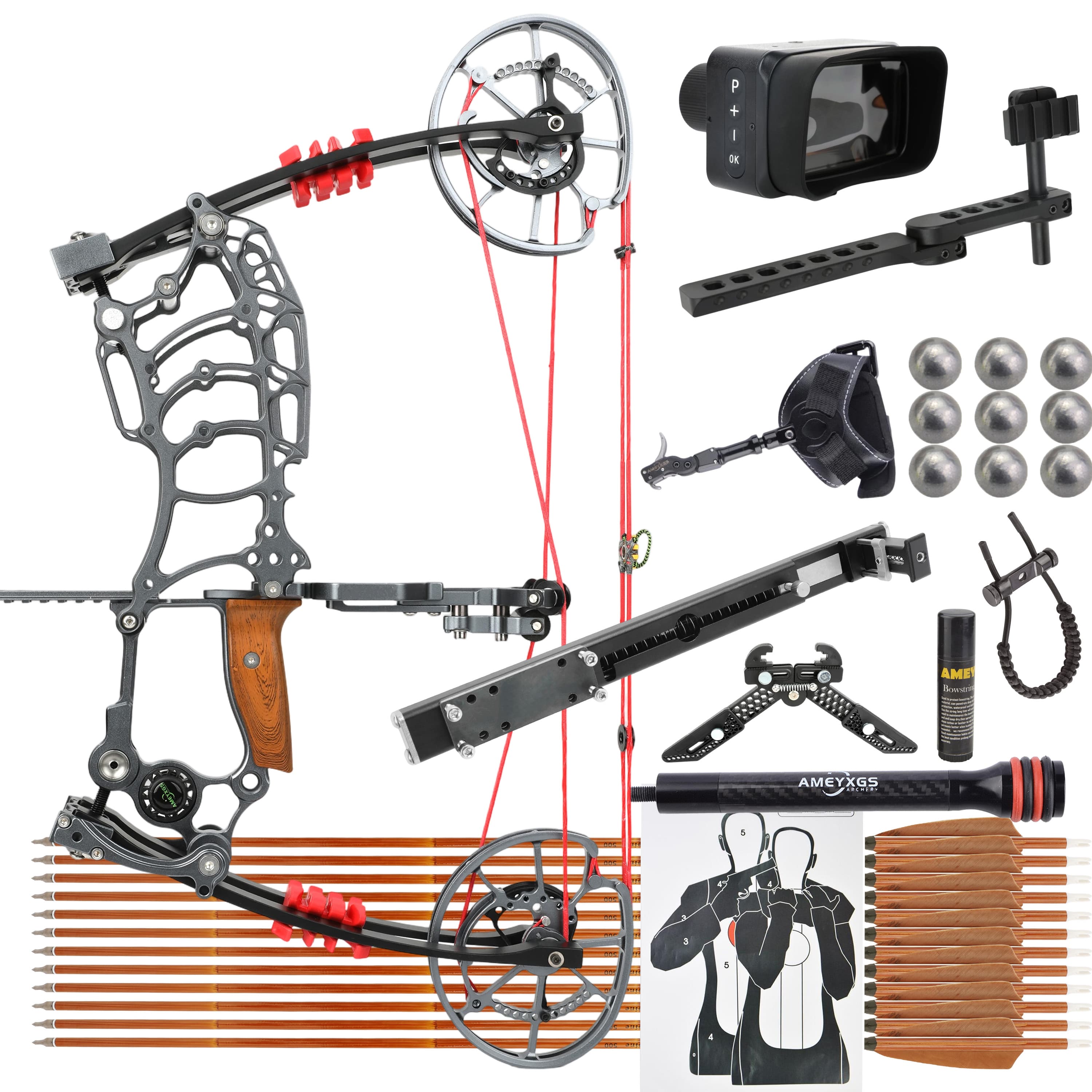 SHARROW Dual-use Compound Bow 30-70lbs Aluminum Hunting Archery
