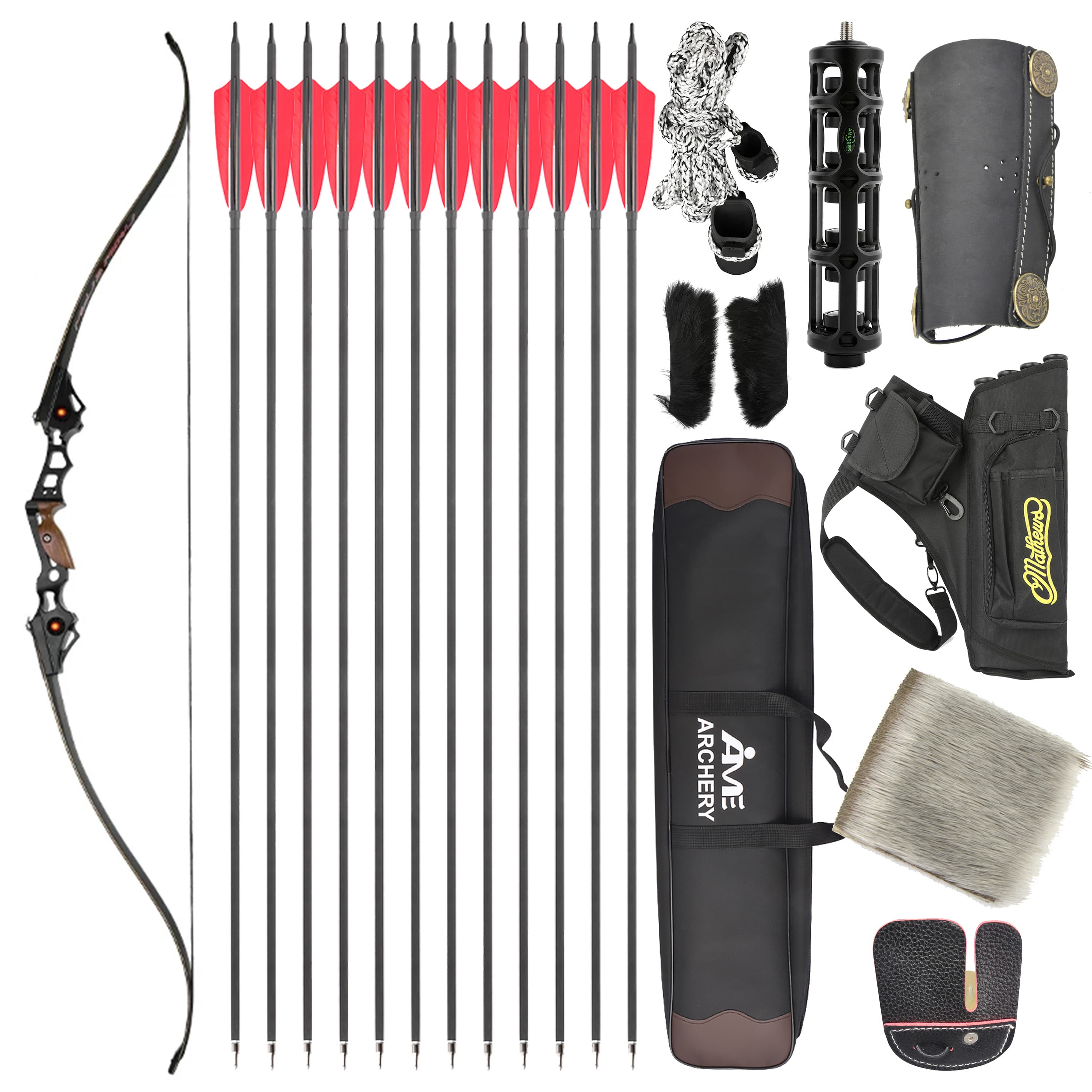 SHARROW Recurve Bow Set 30–50 lbs Archery Takedown Bow Hunting
