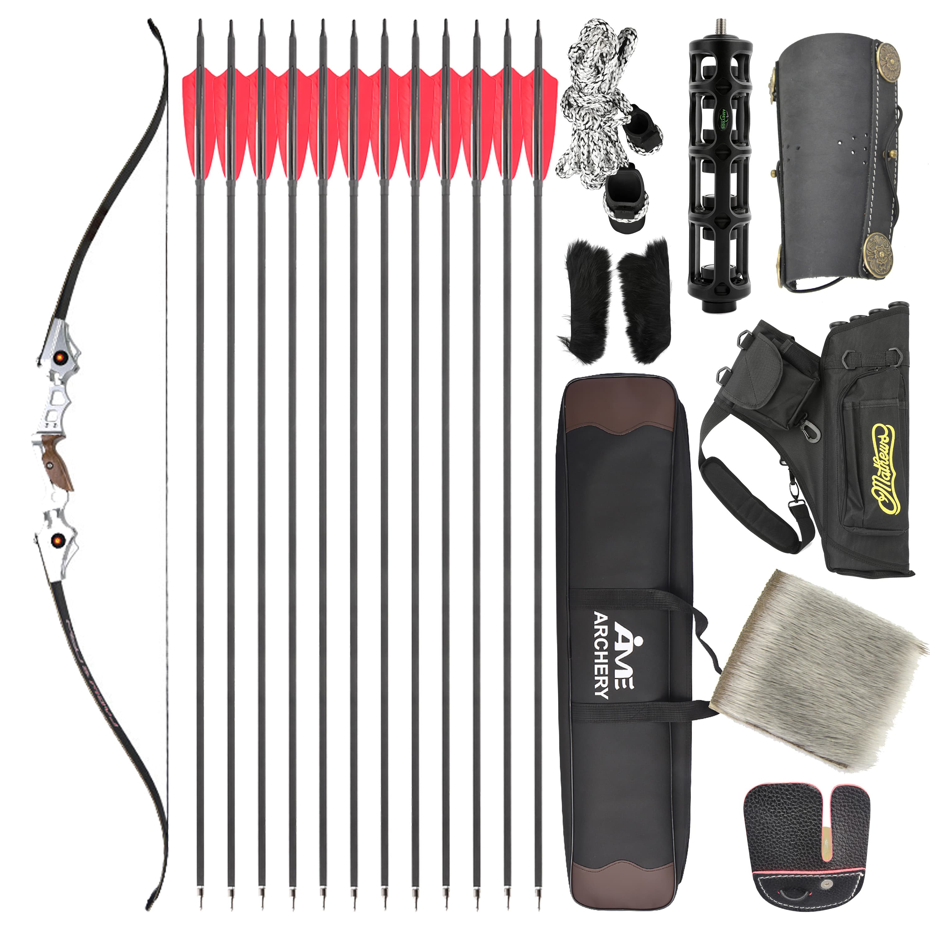 SHARROW Recurve Bow Set 30–50 lbs Archery Takedown Bow Hunting