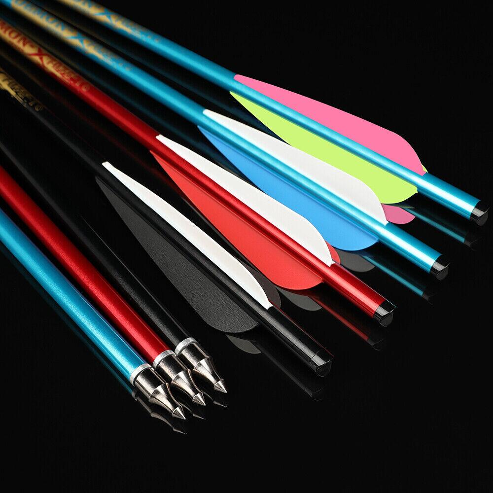 12pcs Crossbow Bolts Aluminum Arrows 20in 22in Vanes Crossbow Hunting Archery Shooting