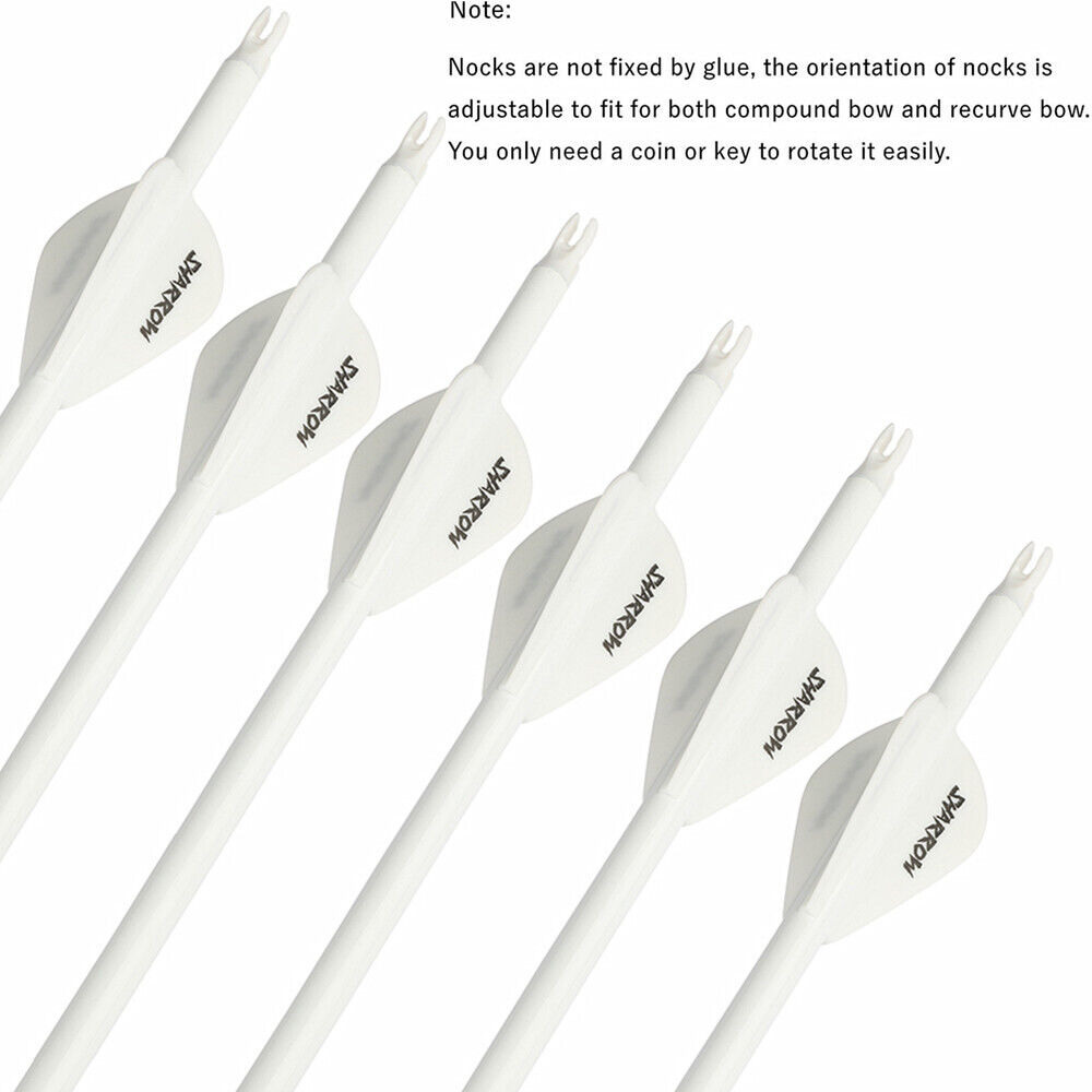 12Pc 32 Inch Carbon Arrows Spine 500 7.8mm Archery For Compound/Recurve Bow Hunt