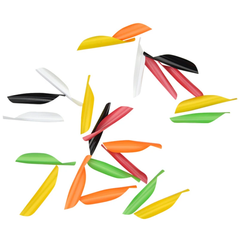 50Pcs Archery Spiral Feather Diy Spin Vans 1.75 Inch Plastic Right Wing Carbon Aluminum Arrow Bow Shooting Hunting Accessories