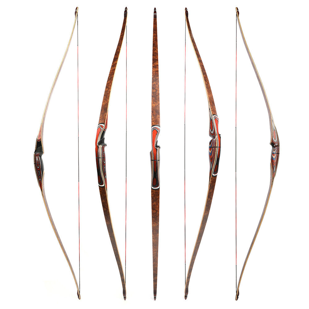 60'' Traditional Bow Longbow Takedown 20-55lbs Horsebow Archery Hunting Target