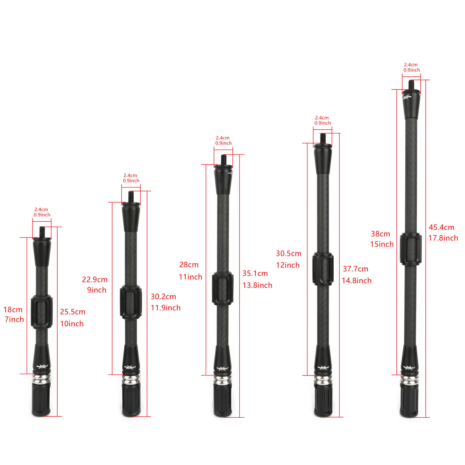3K Carbon Balance Bar Rod 7" 9" 11" 12" 15" Stabilizer Archery Compound Bow