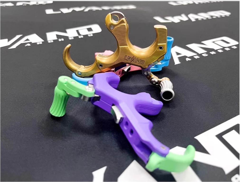 3 4 Finger Release Aids Trigger Thumb Grip Caliper Archery Compound Bow