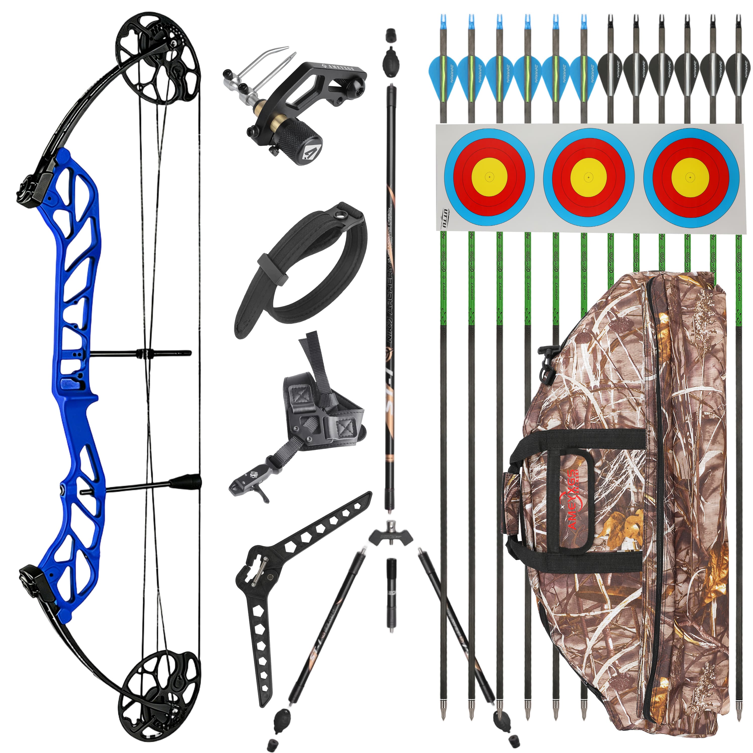 TOPOINT 19-60lbs Compound Bow Kit Shooting Target Archery
