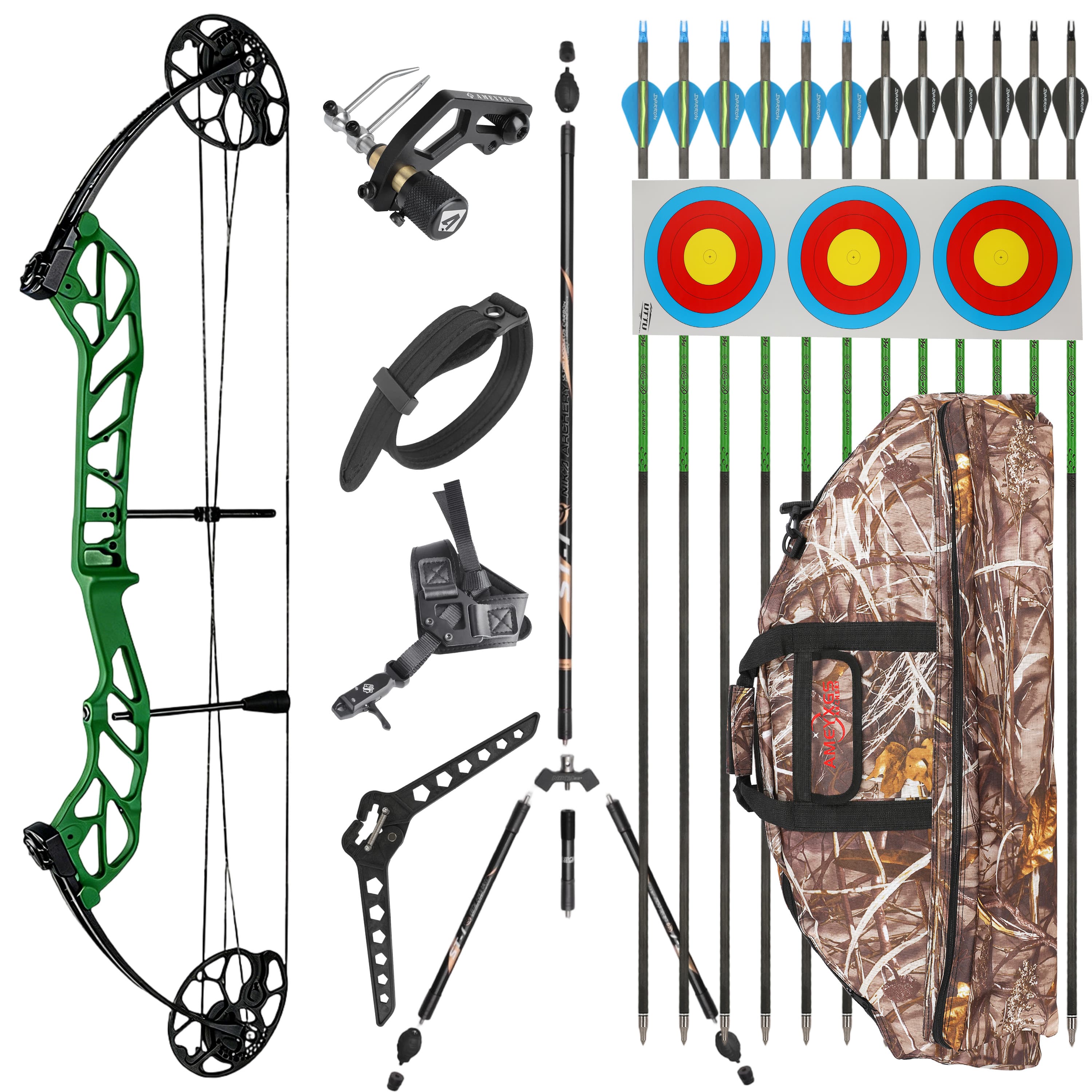 TOPOINT 19-60lbs Compound Bow Kit Shooting Target Archery