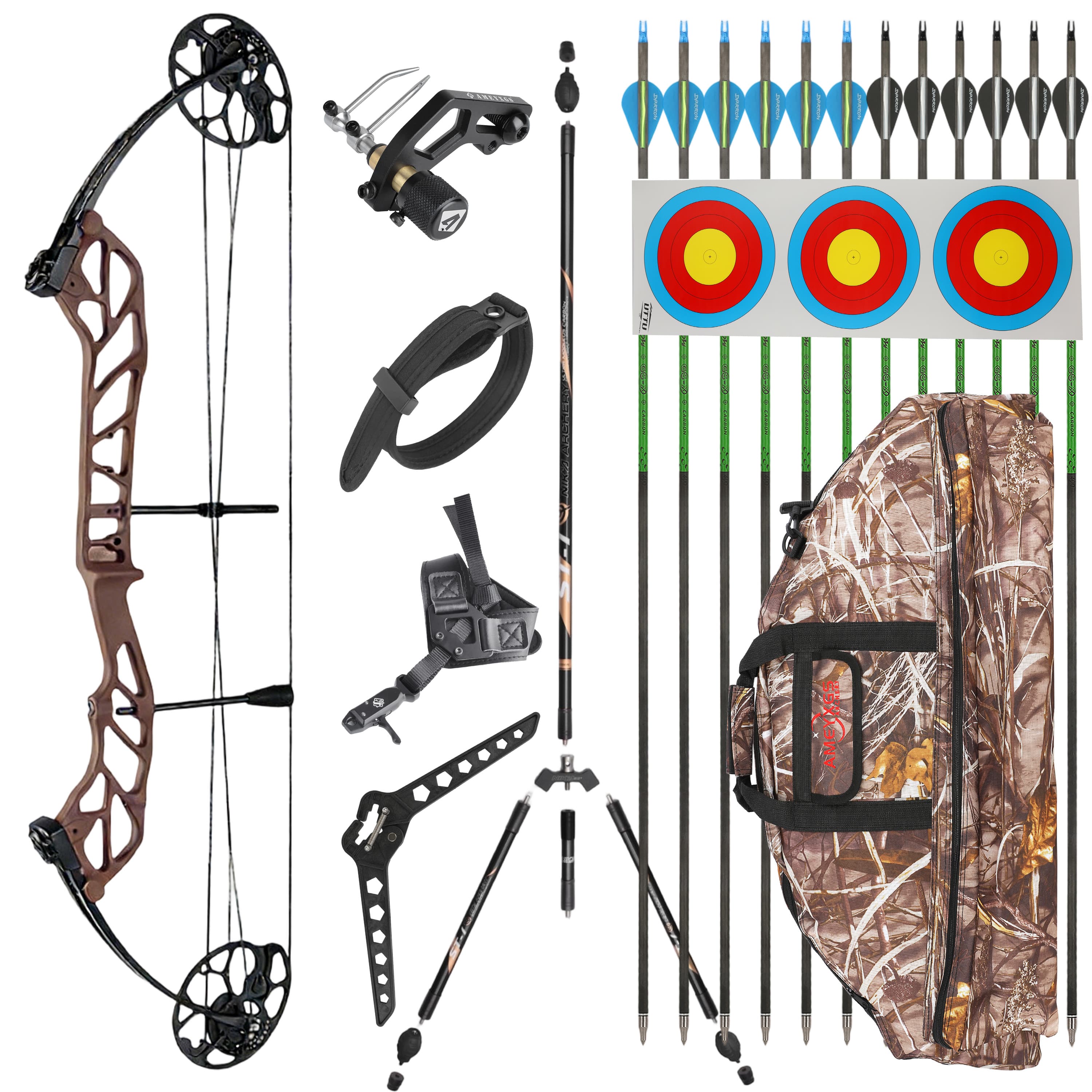 TOPOINT 19-60lbs Compound Bow Kit Shooting Target Archery