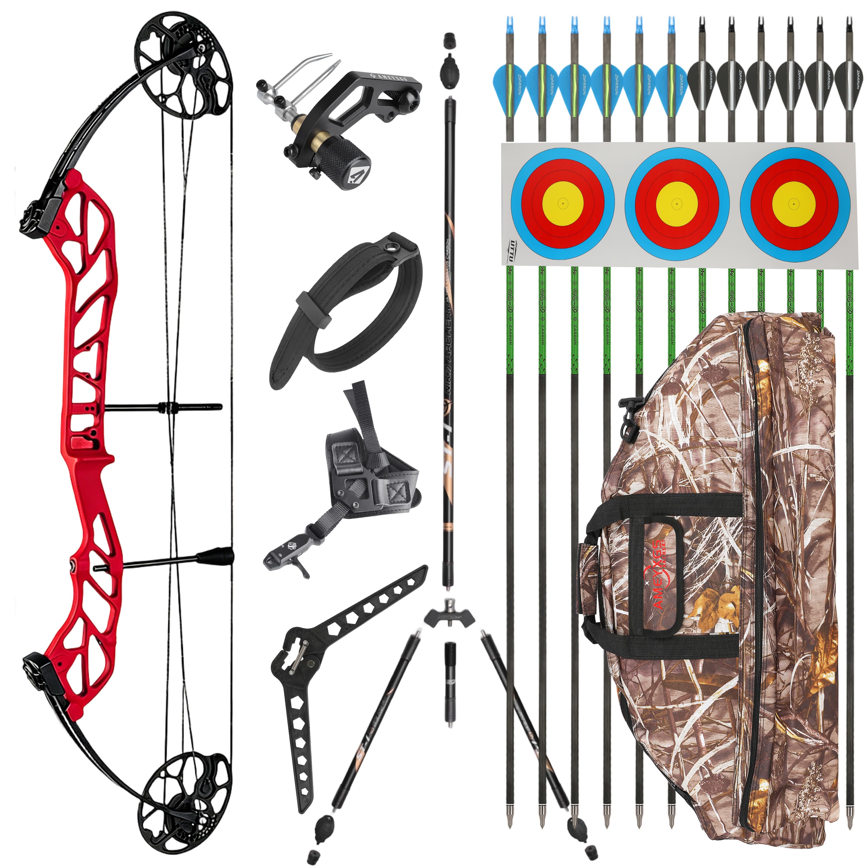 TOPOINT 19-60lbs Compound Bow Kit Shooting Target Archery