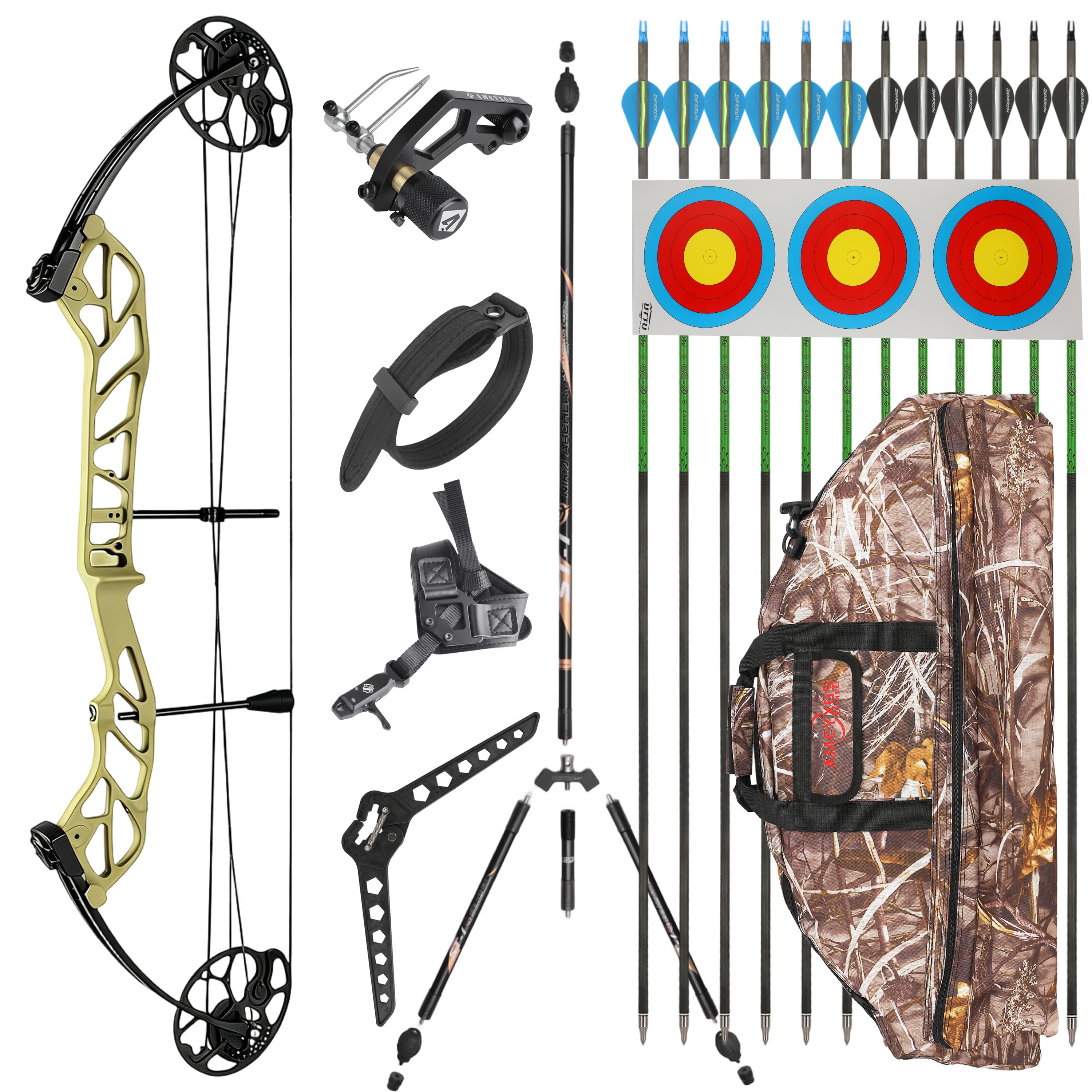 TOPOINT 19-60lbs Compound Bow Kit Shooting Target Archery
