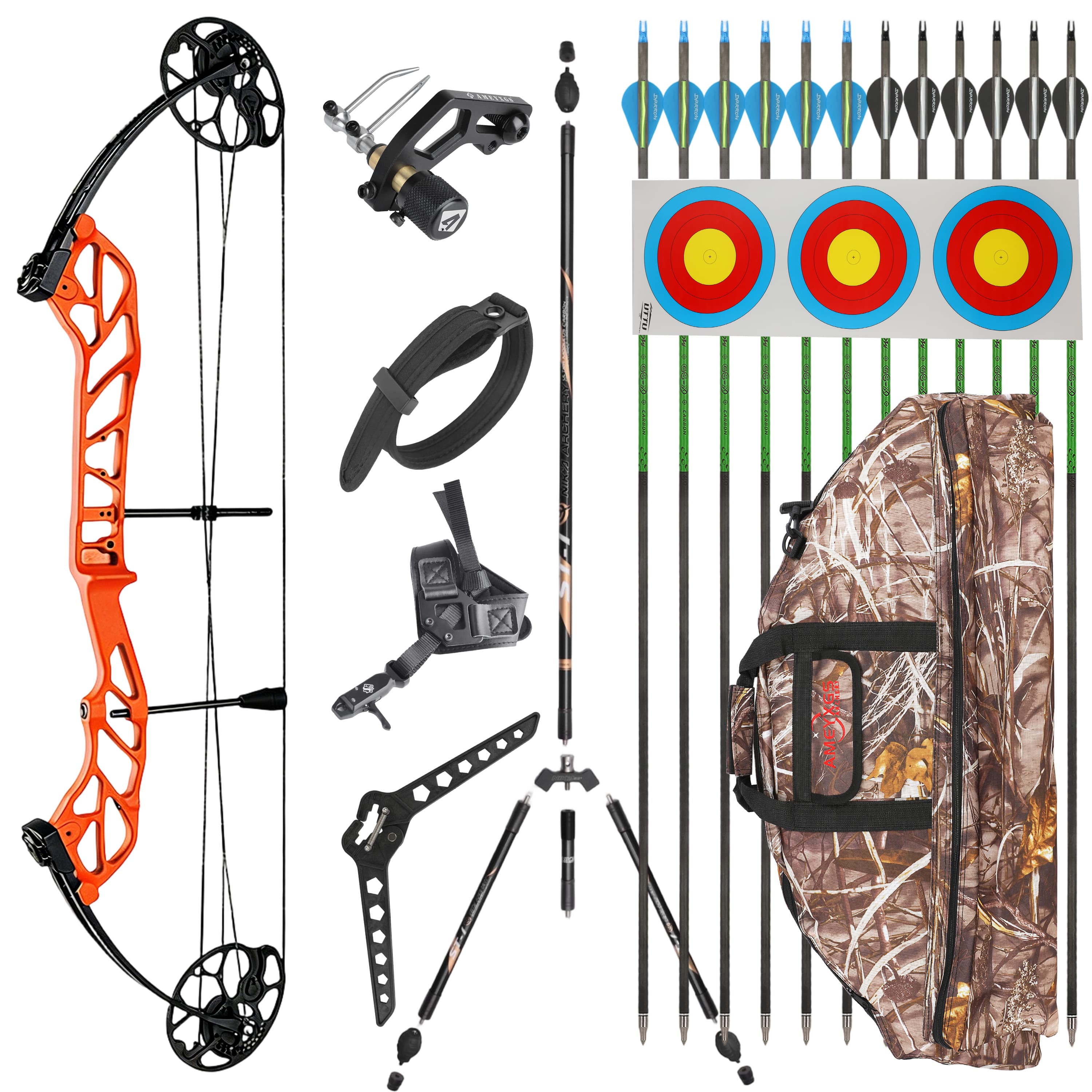 TOPOINT 19-60lbs Compound Bow Kit Shooting Target Archery