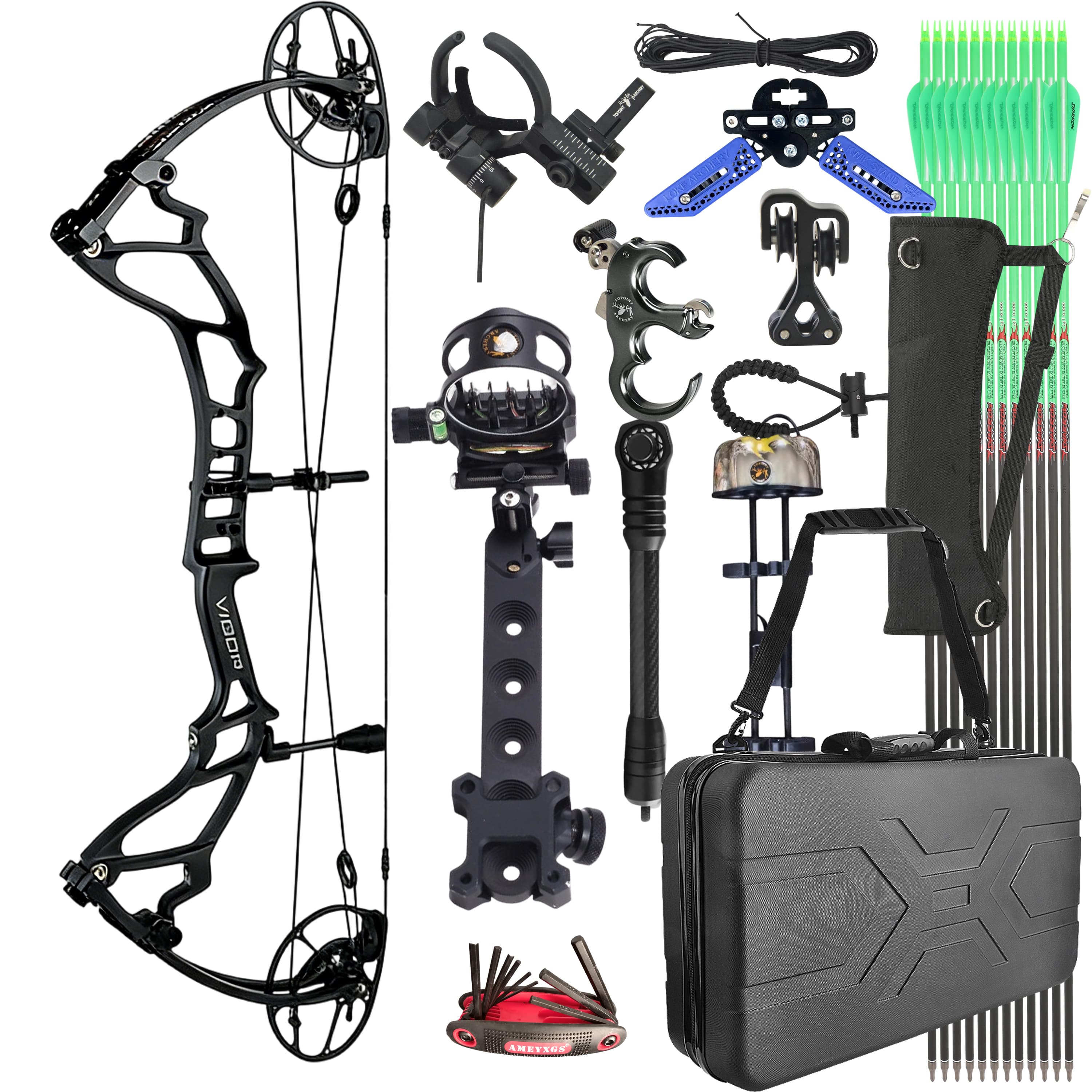 TOPOINT Compound Bow Kit 40-70lbs Target Hunting Archery
