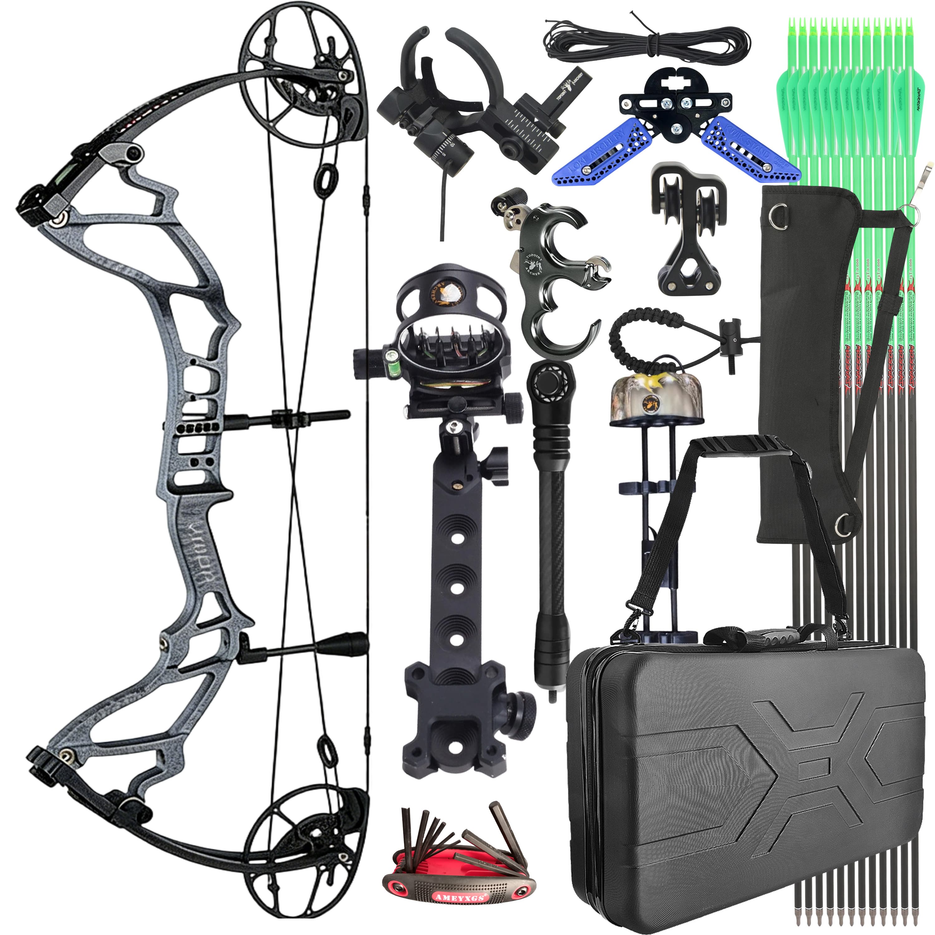 TOPOINT Compound Bow Kit 40-70lbs Target Hunting Archery