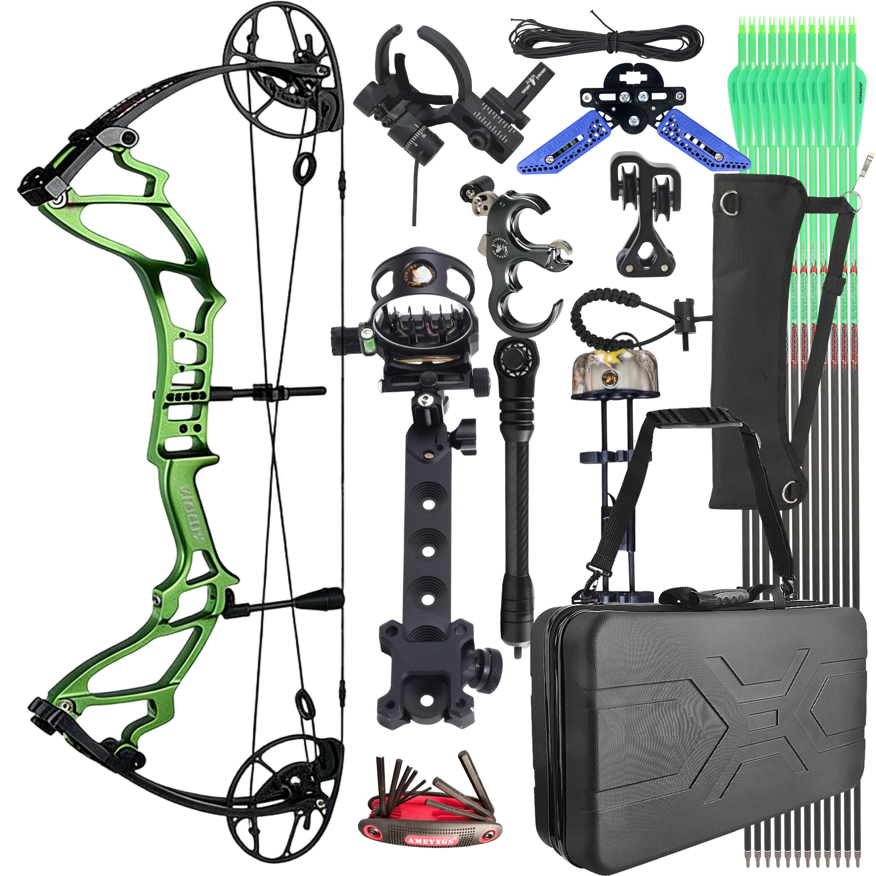 TOPOINT Compound Bow Kit 40-70lbs Target Hunting Archery
