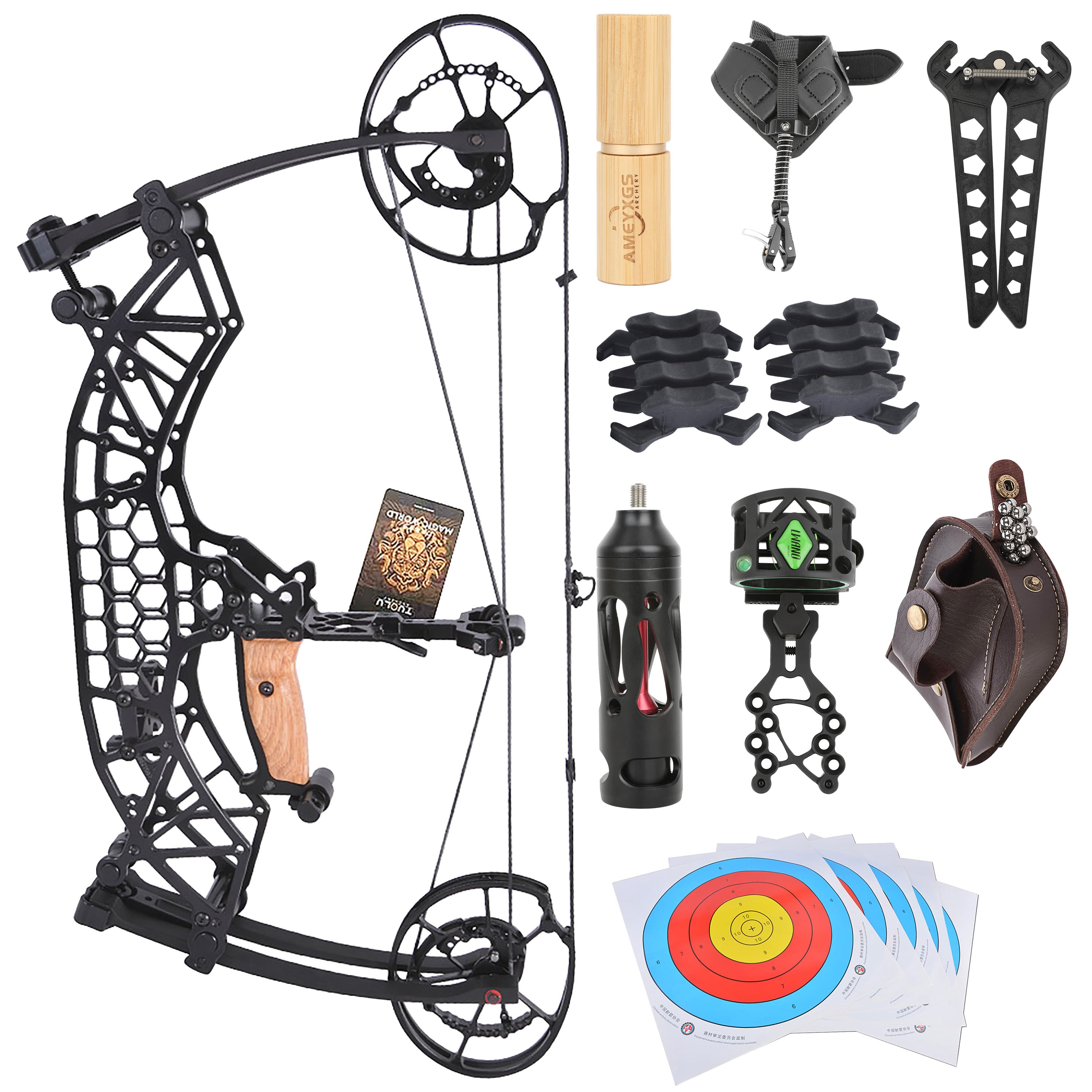 TUOLU Compound Bow 35-65lbs Shooting 320fps Archery Target Set
