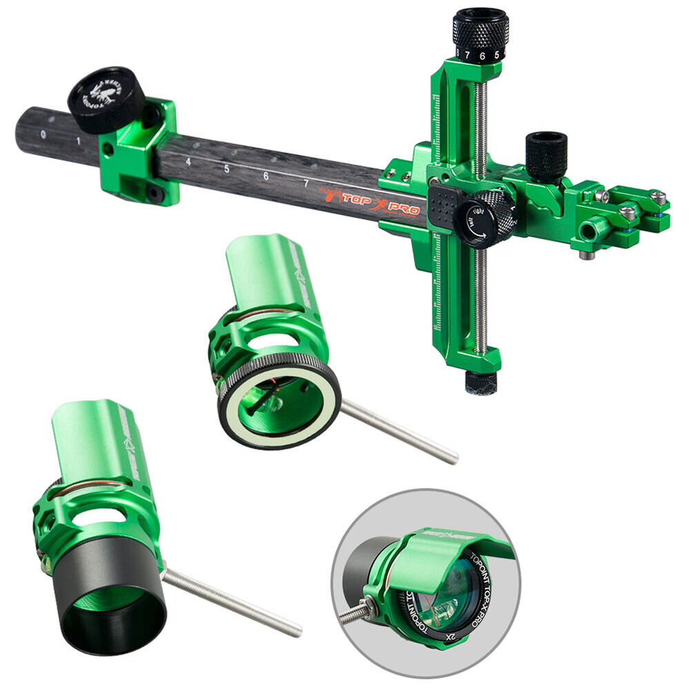 Compound Bow Sight 9" Carbon Bar Scope Sight 2x 4x 6x 8x Lens RH LH Competition