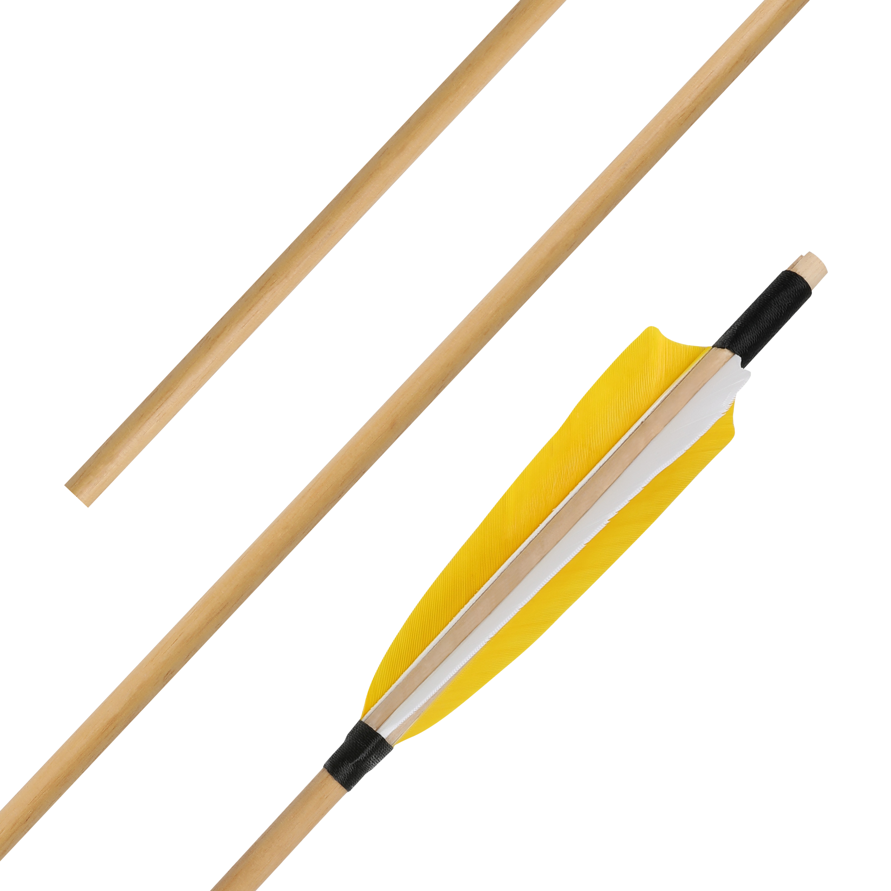 US 12pcs 32" Wooden Arrows 5" Feather for Bow with Arrow Tips
