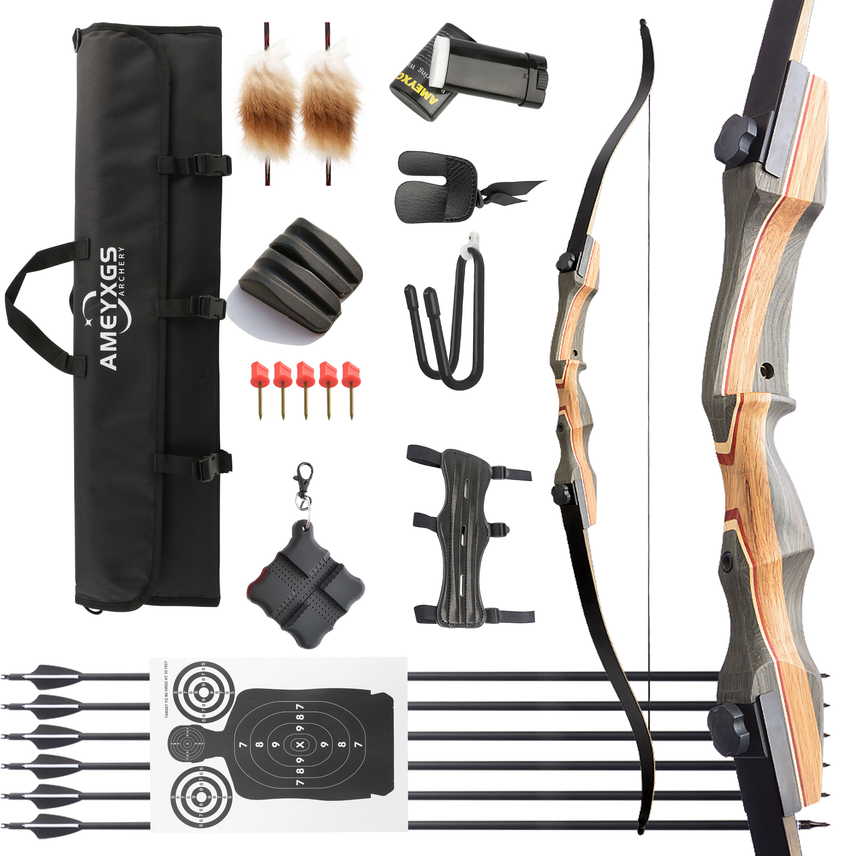 62" Quick-Insert Takedown Recurve Bow 50 lbs