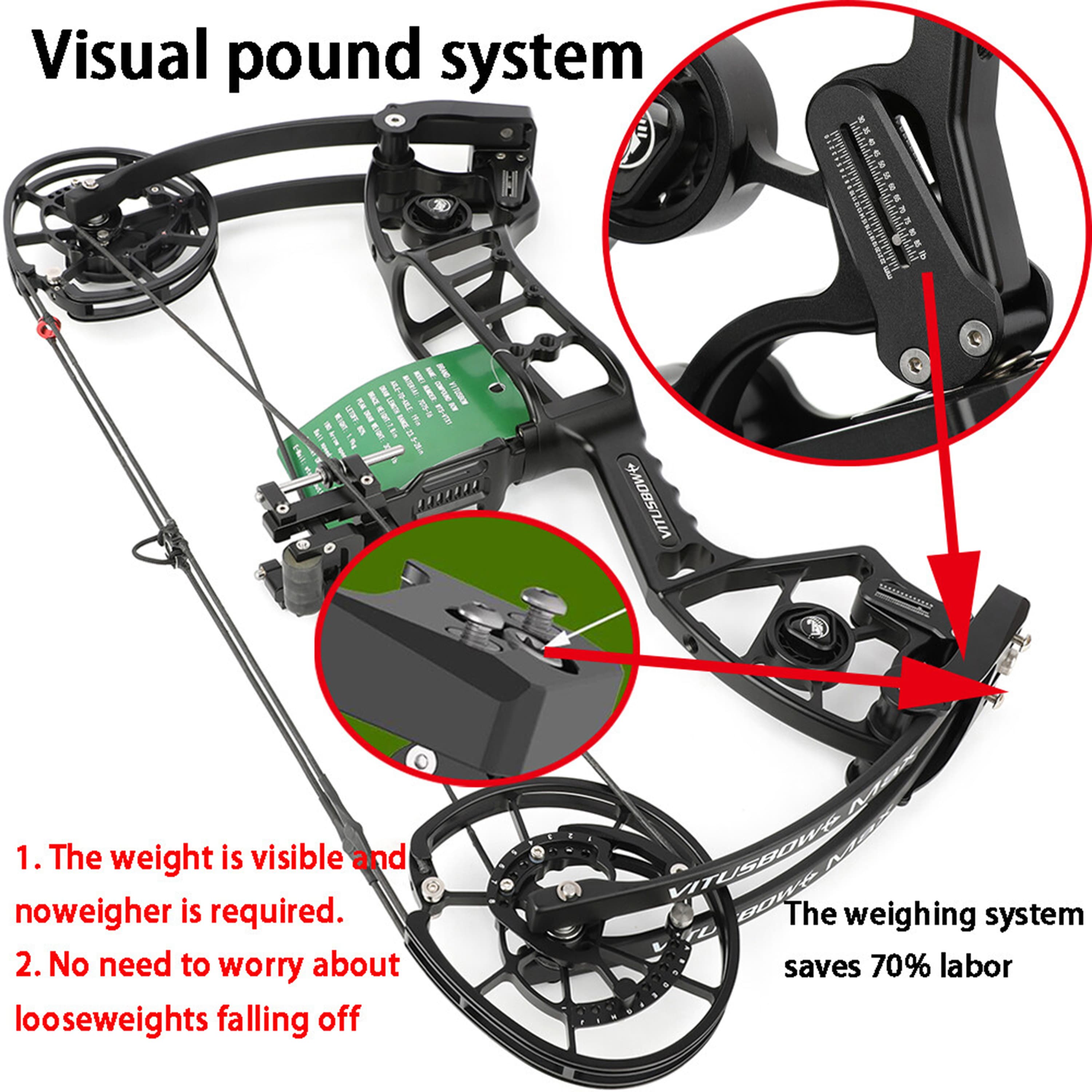 WITUSBOW MAX Dual-Use Compound Bow 30-80lbs Steel Ball & Arrow Shooting