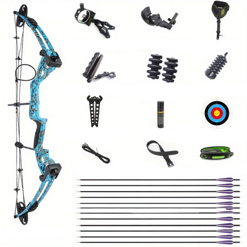Blue Adjustable Compound Bow 30-55lbs 310fps Aluminum Alloy Hunting Bow