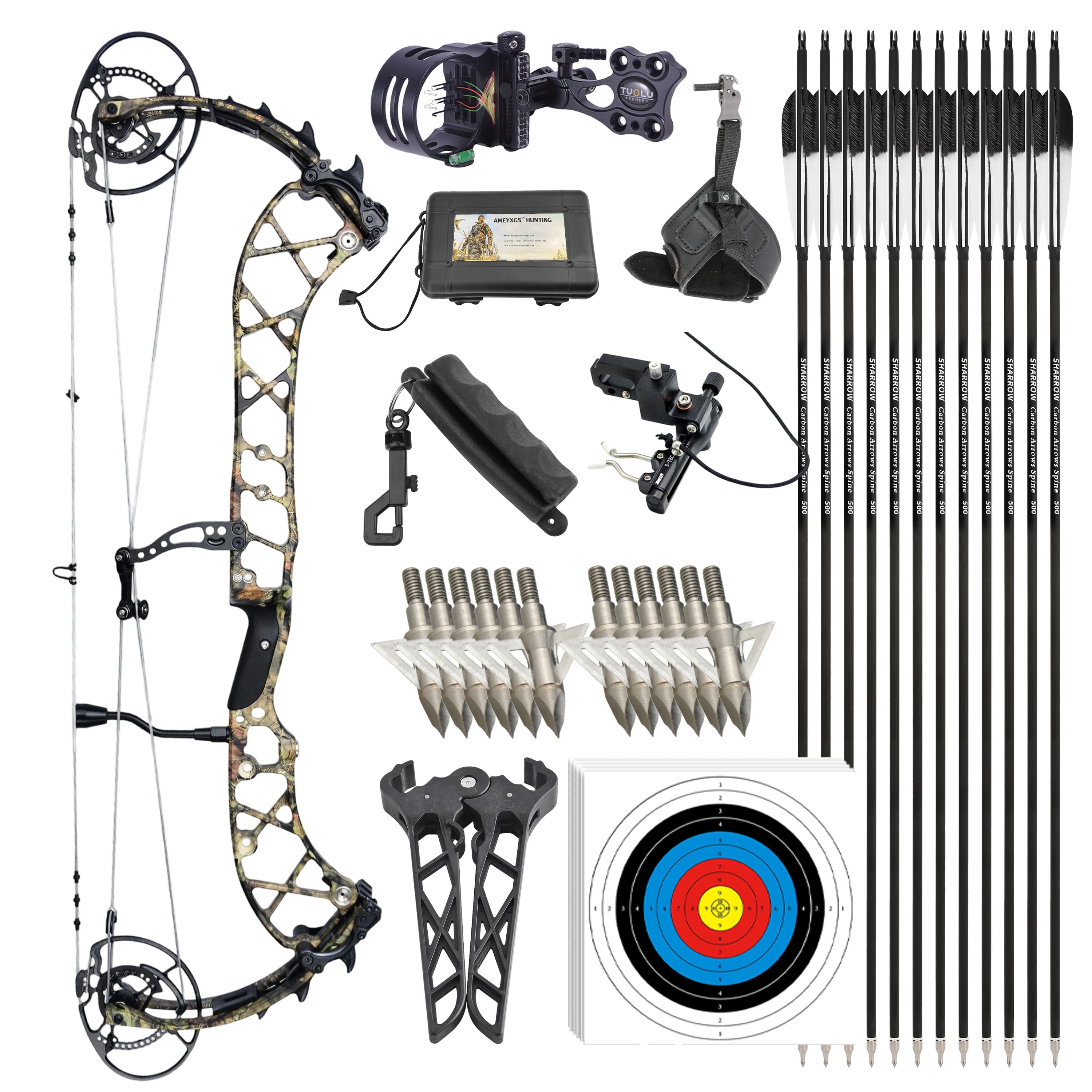 Wolf Leader  Compound Bow Kit 50-70lbs Target Hunting Archery
