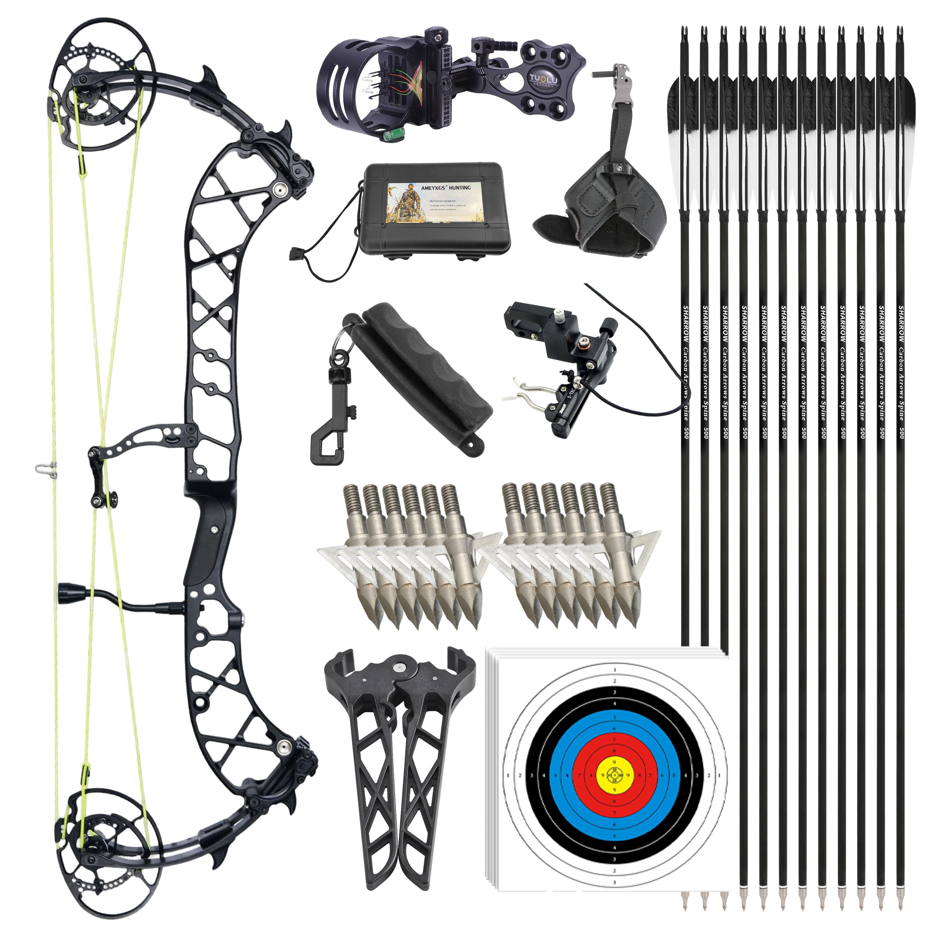 Wolf Leader  Compound Bow Kit 50-70lbs Target Hunting Archery