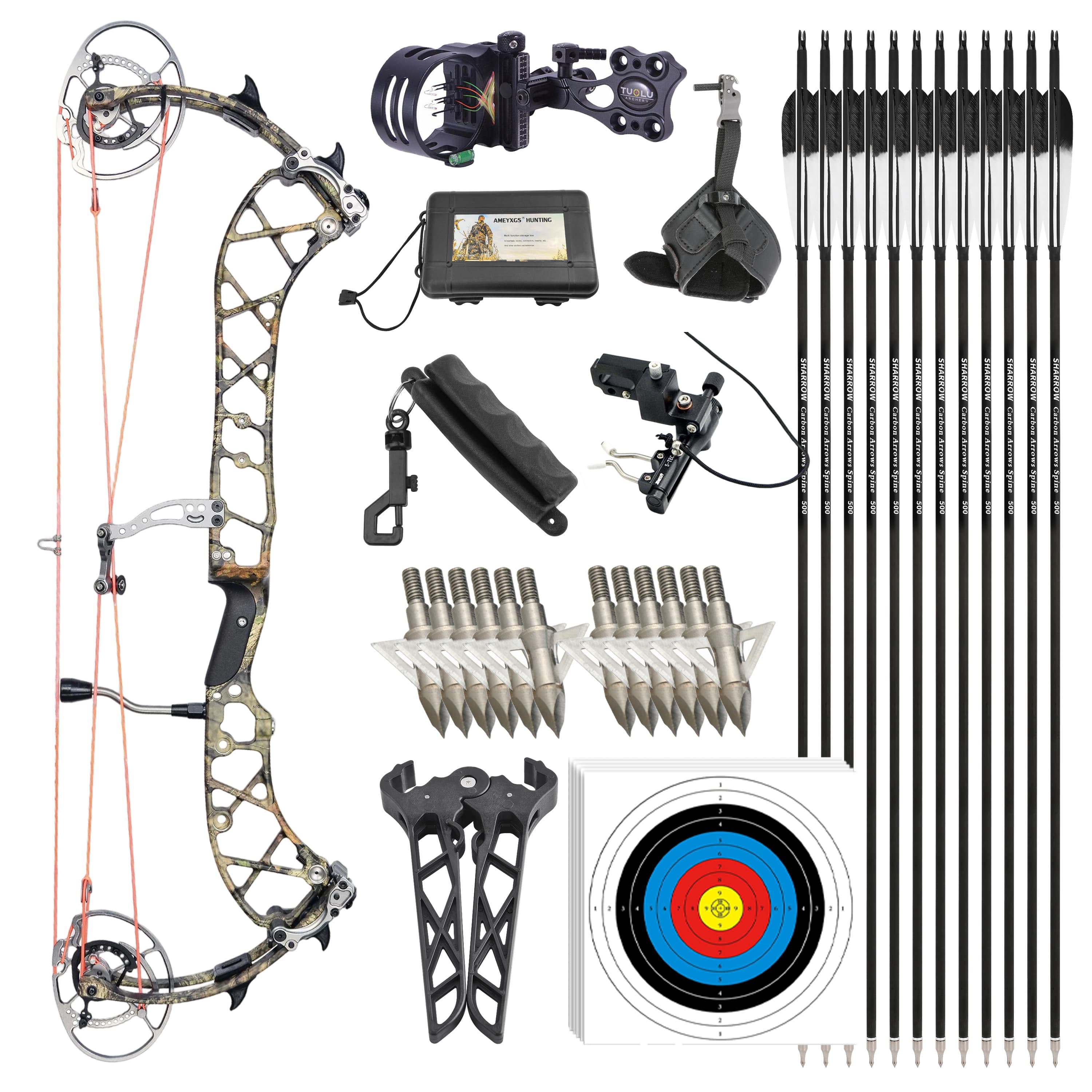Wolf Leader  Compound Bow Kit 50-70lbs Target Hunting Archery