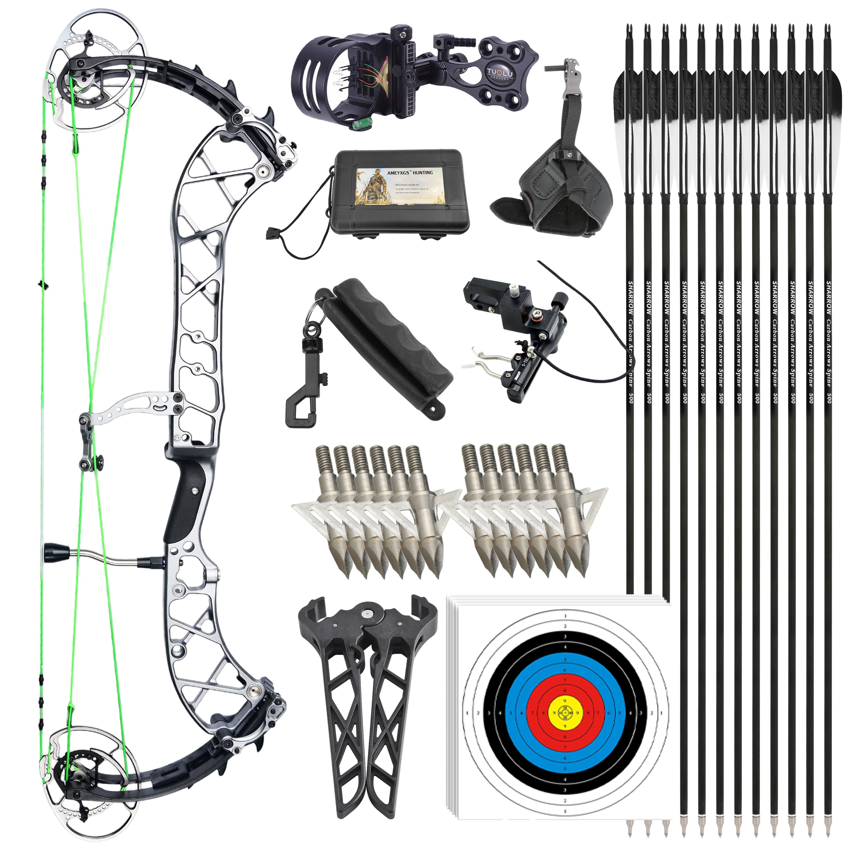 Wolf Leader  Compound Bow Kit 50-70lbs Target Hunting Archery