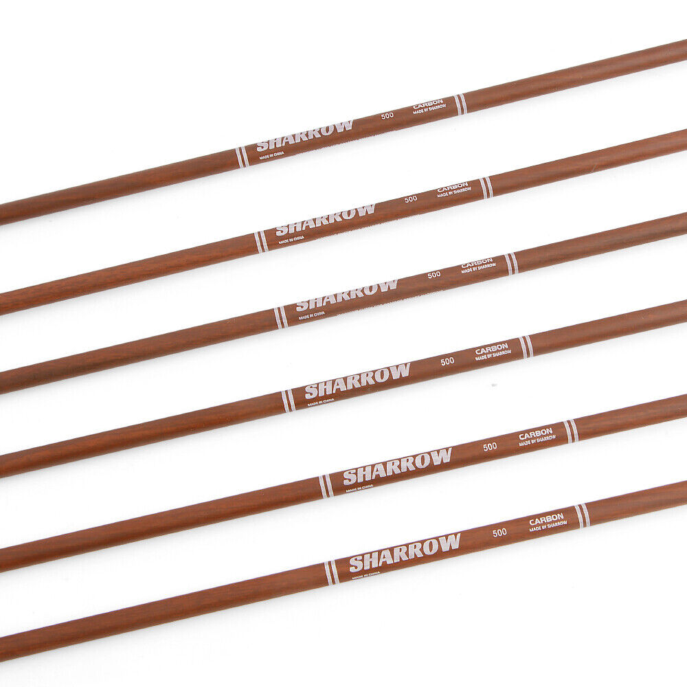 12pcs 31" Pure Carbon Arrows Archery SP340-600 Screw Tips Compound Recurve Bow Hunting