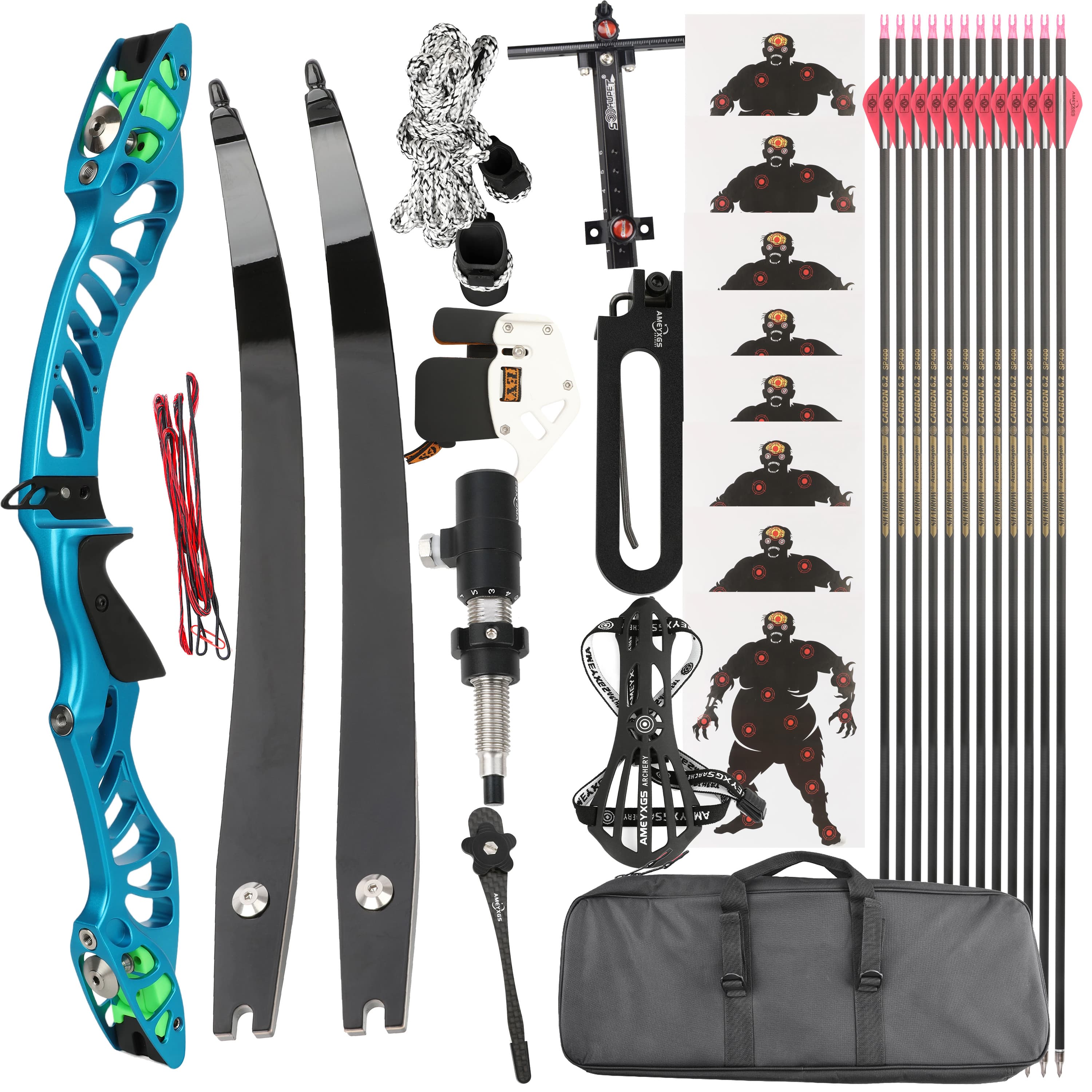 X-Pulse Recurve Bow Kit 16-40bs Takedown Bow Target Archery