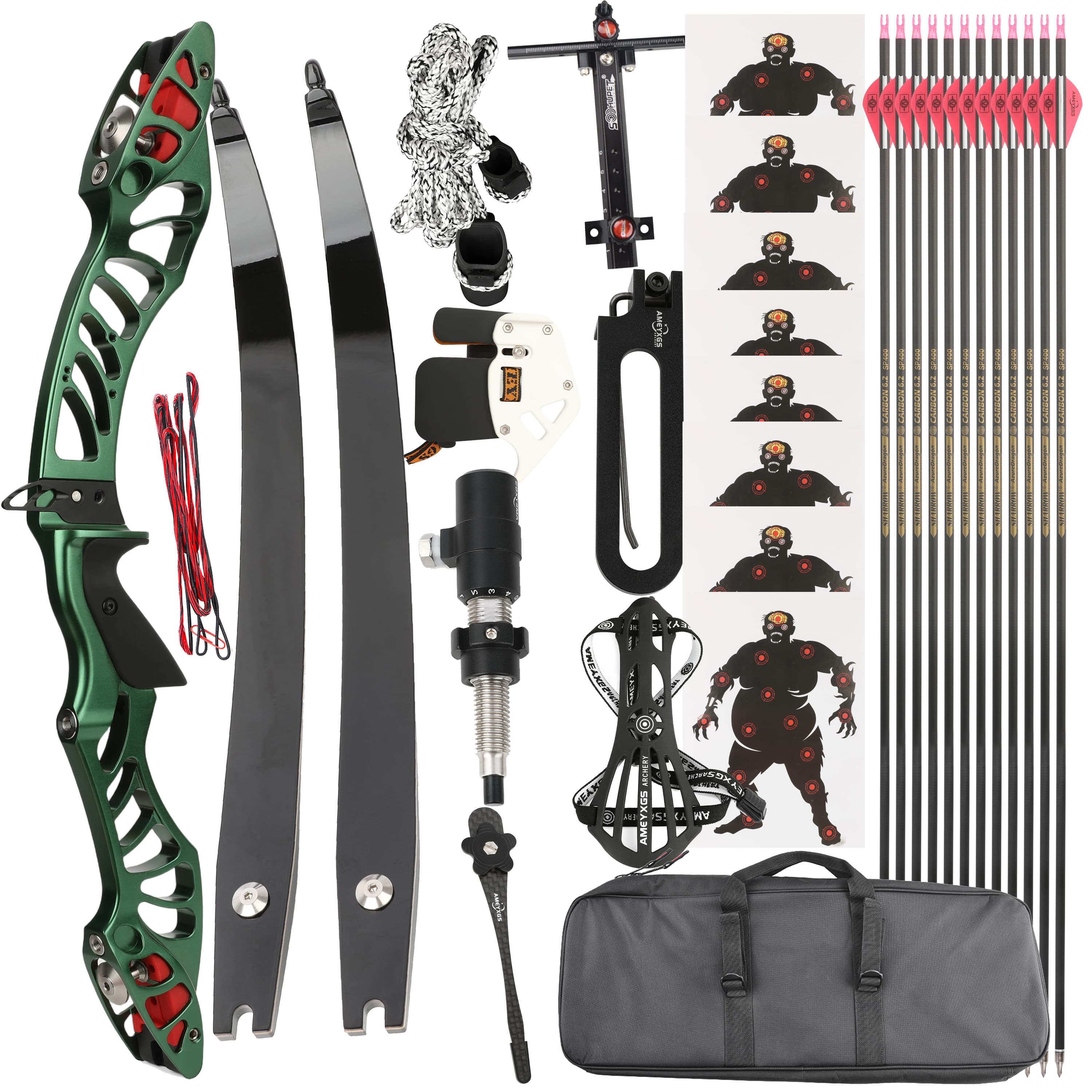 X-Pulse Recurve Bow Kit 16-40bs Takedown Bow Target Archery