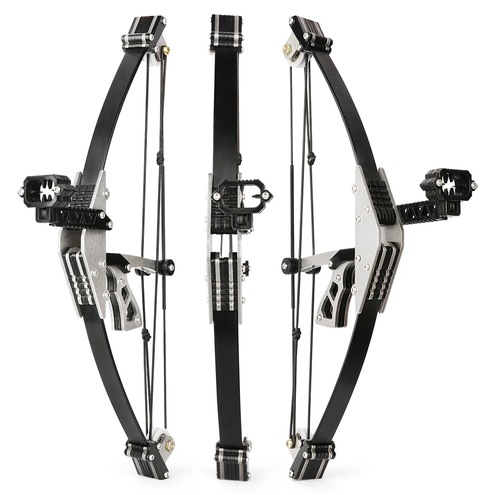 9.5" Mini Compound Bow Archery Short Axis Pulley Bow Shooting Game Creative Bow and 