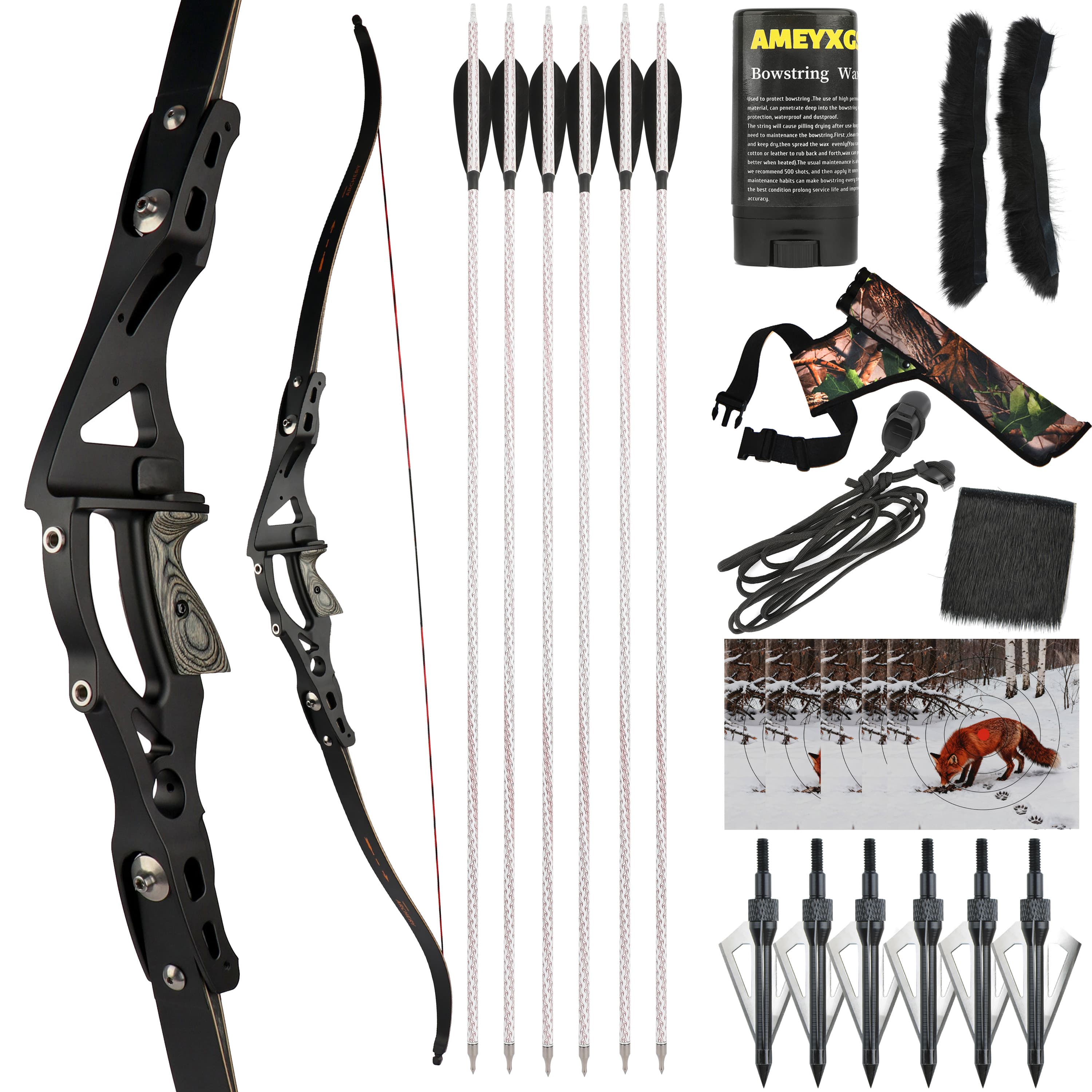 YINOW Archery ILF Recurve Bow 25-50lbs Takedown Bow Target Shooting
