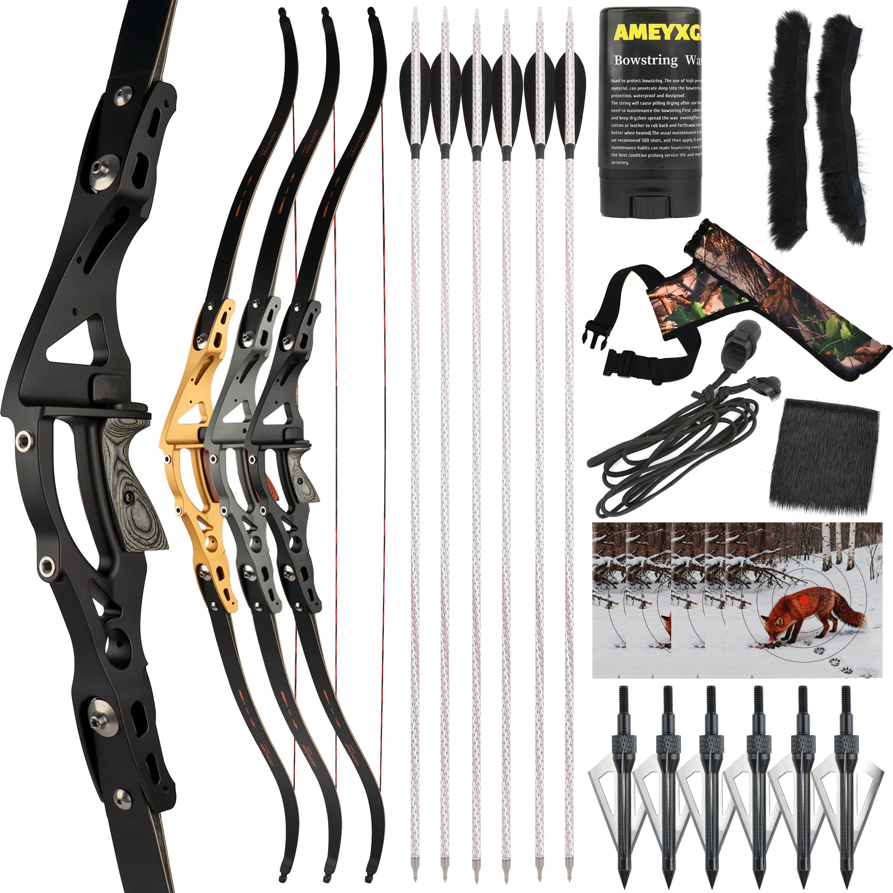 YINOW Archery ILF Recurve Bow 25-50lbs Takedown Bow Target Shooting