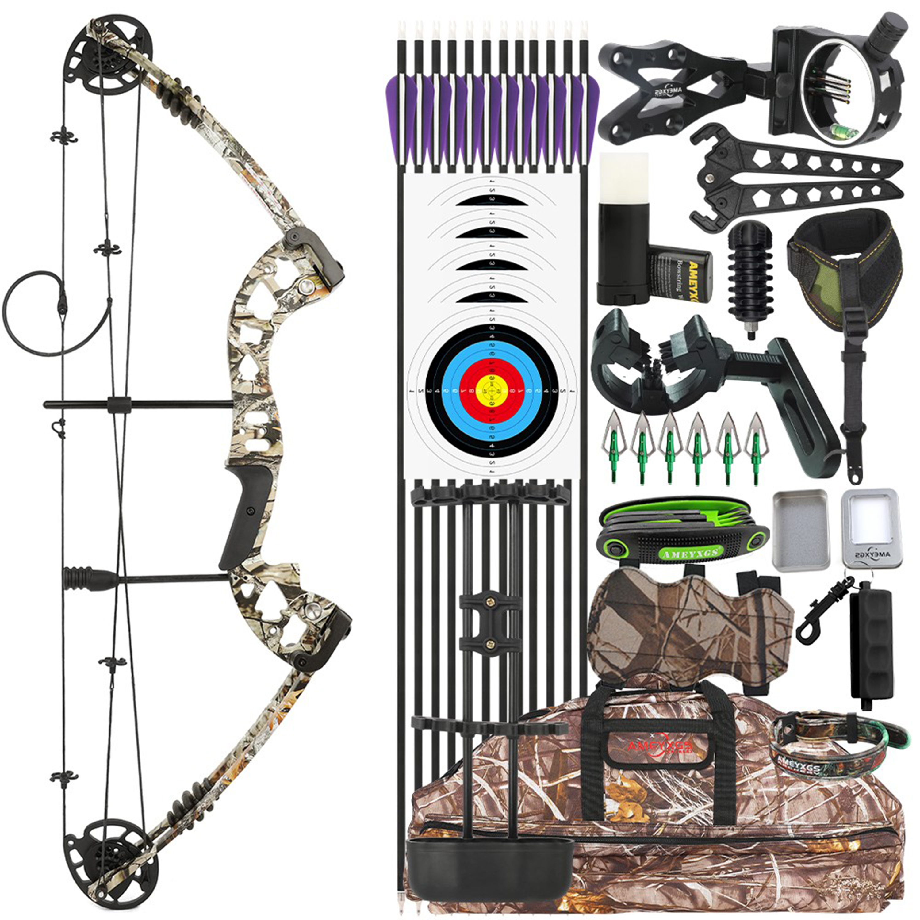 M131 Compound Bow Kit 30-55lbs Adjustable Hunting 310FPS