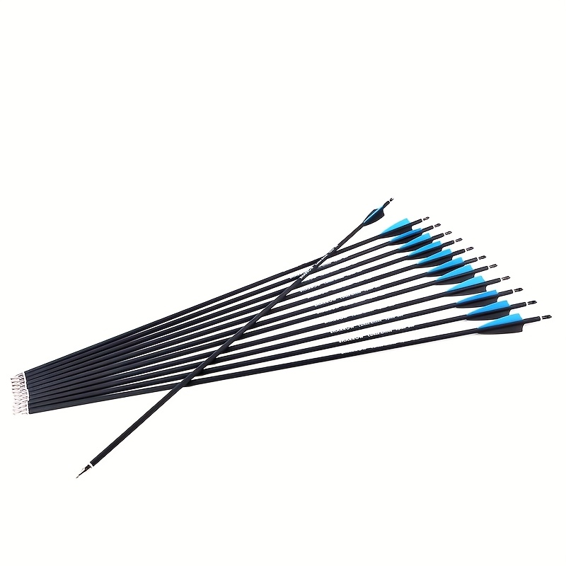 Blue-Black Mixed Carbon Arrows – 12pcs, 500 Spine