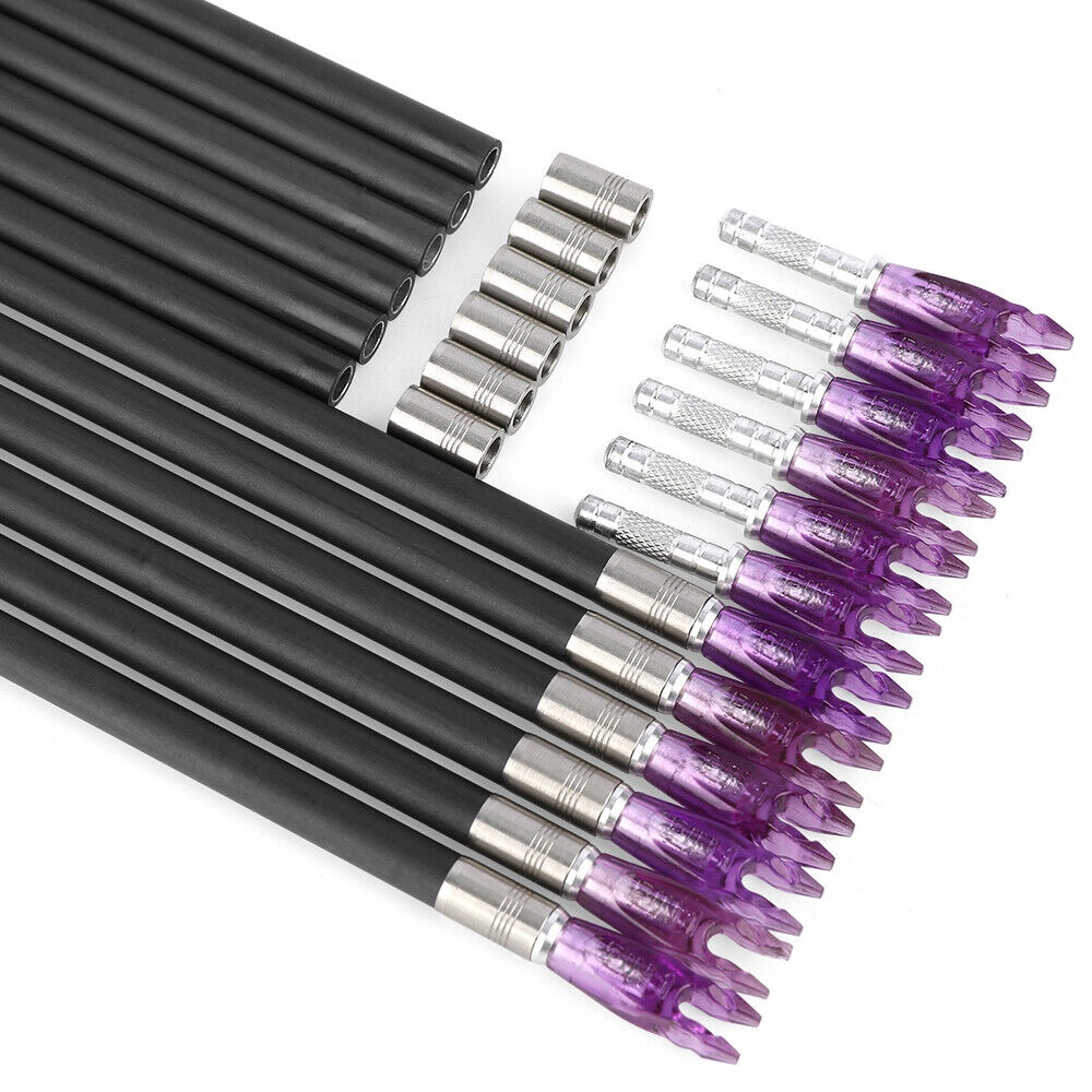 12X carbon aluminum arrow shaft 0.001 inch Nocks insert ID3.2mm ring hunting elite